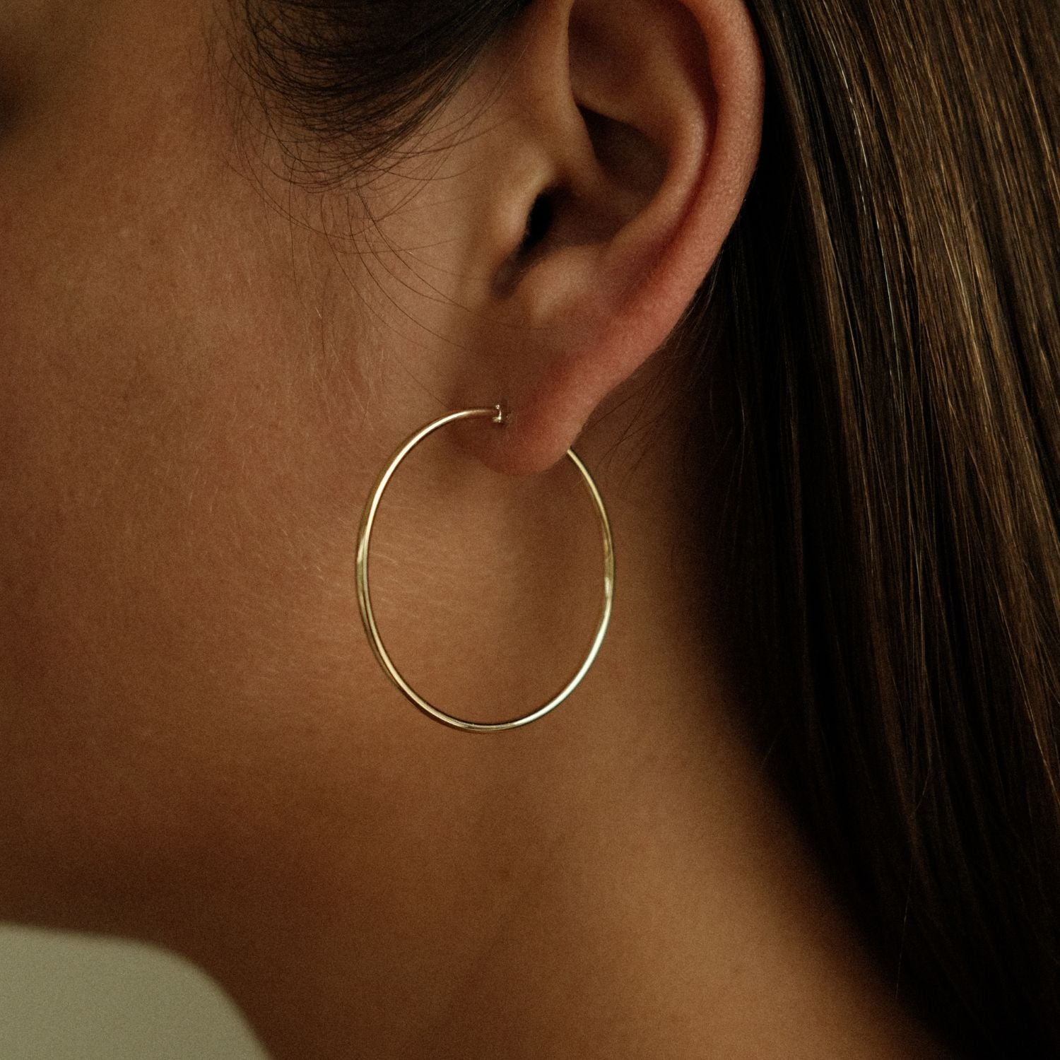 14 karaat grote gouden hoops
