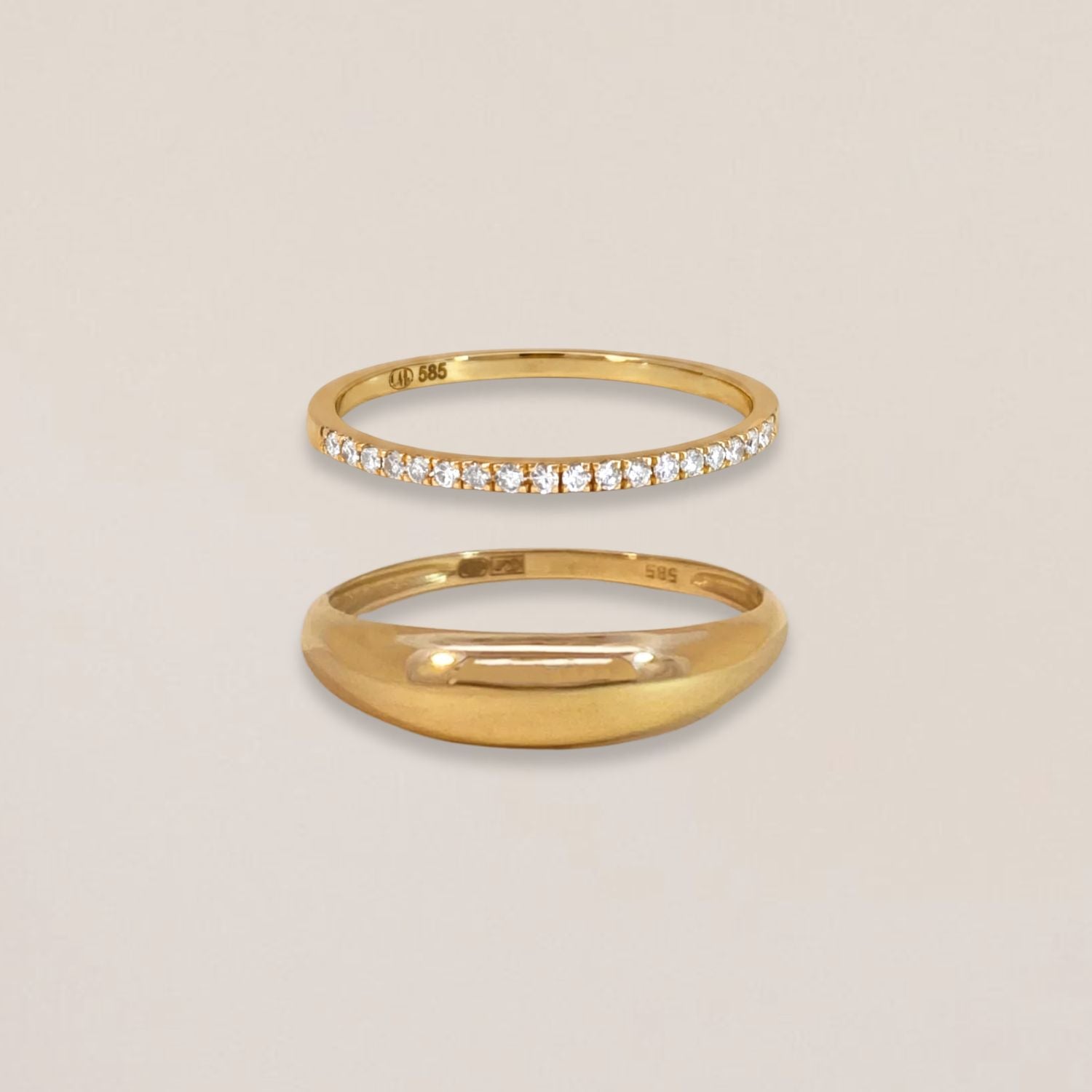 Diamond & Balloon Pinky Ring Set