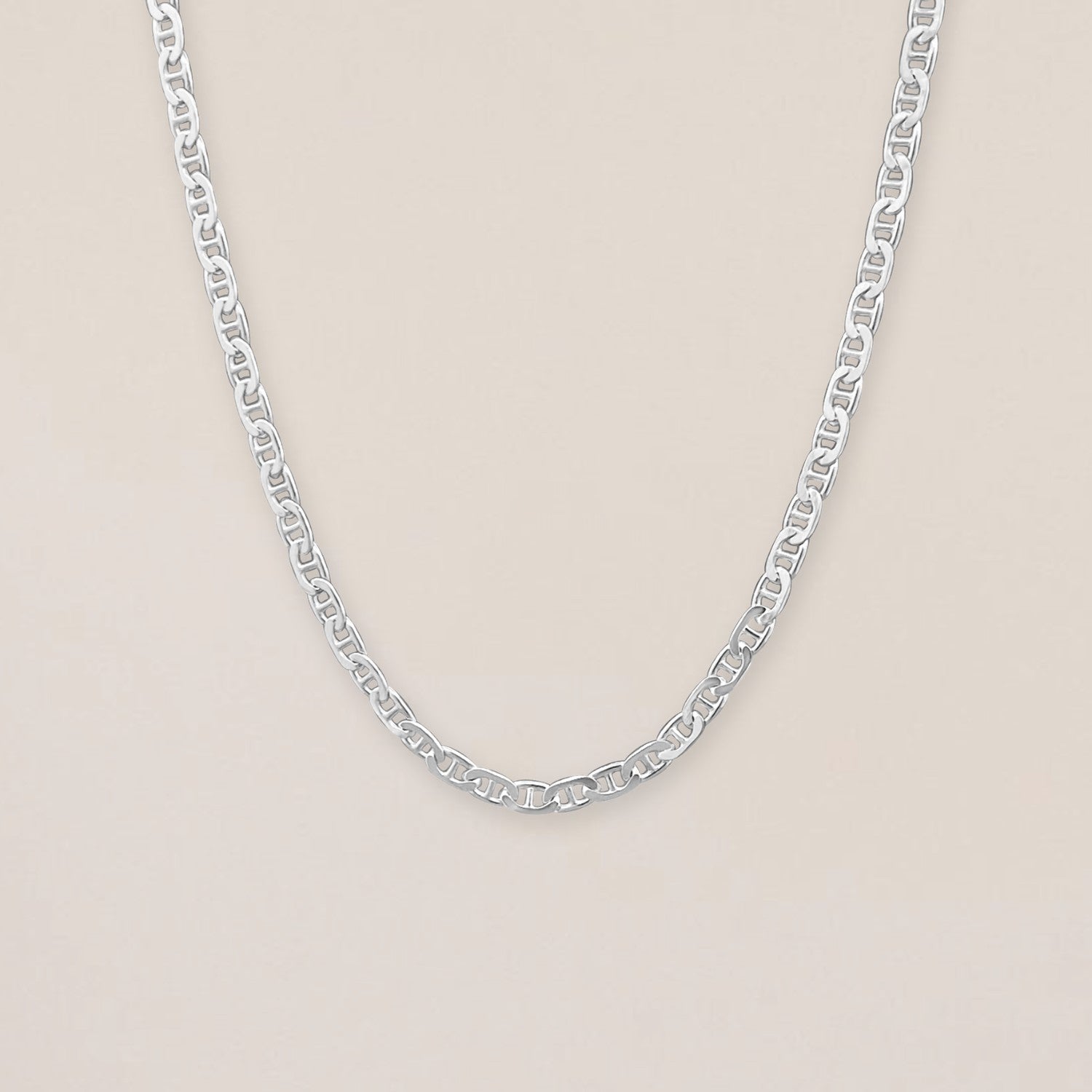 Anchor Chain Necklace Silver