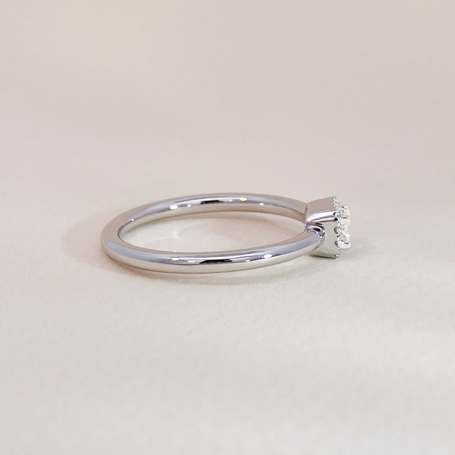 Baguette Diamond Halo Ring