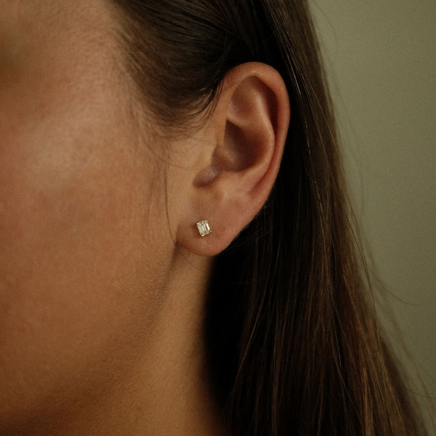 Baguette diamant studs 14k goud