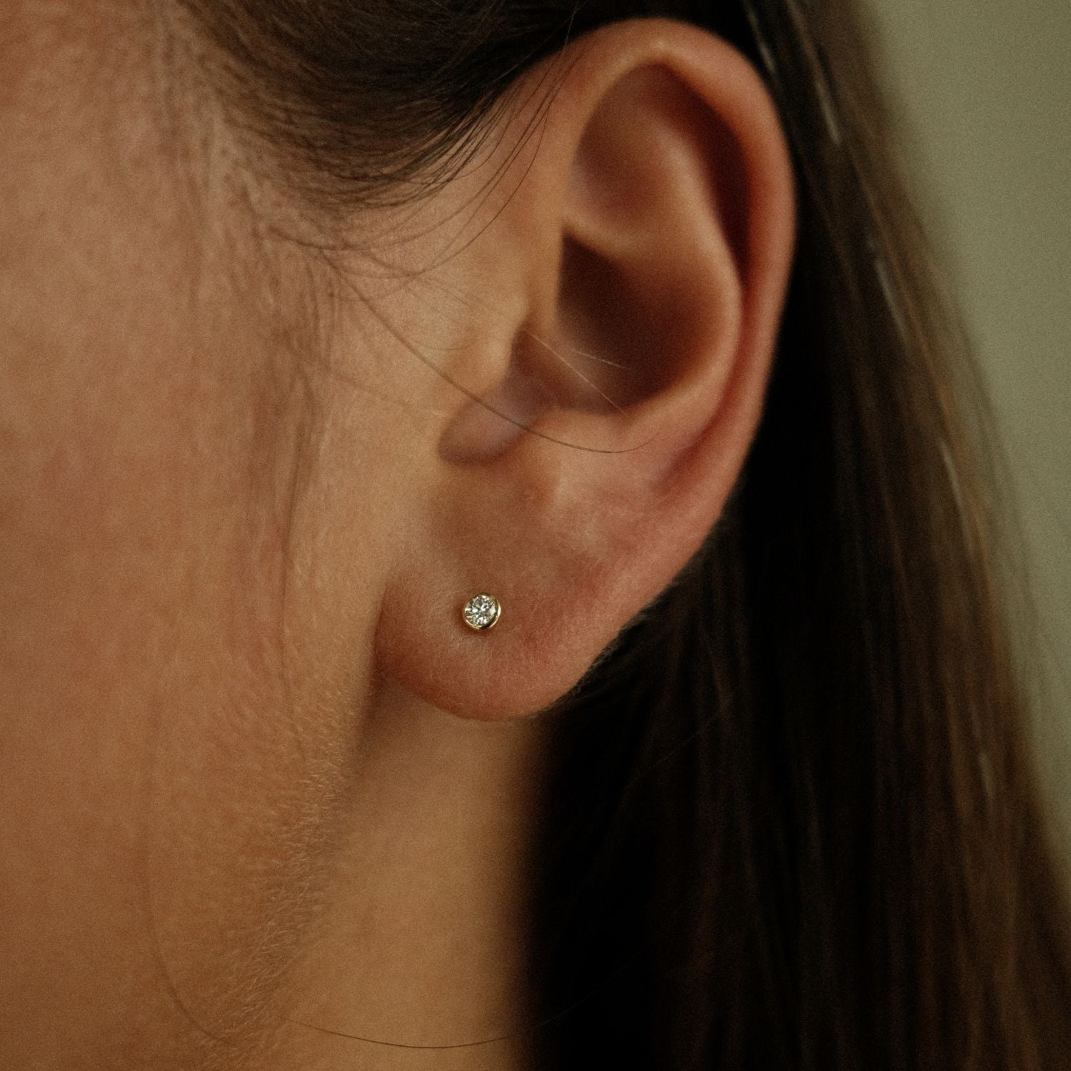 Bezel diamant studs