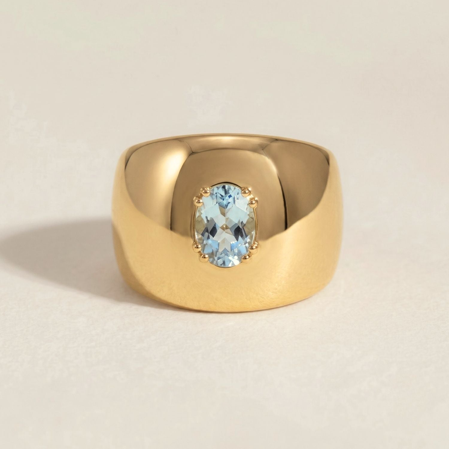 Bold Oval Aquamarine Ring