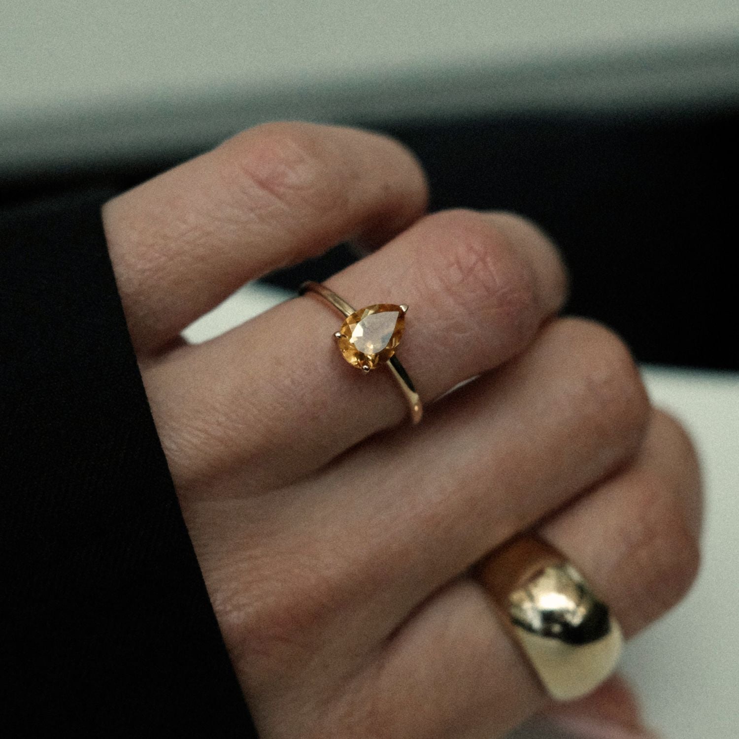 Citrien Drop Ring