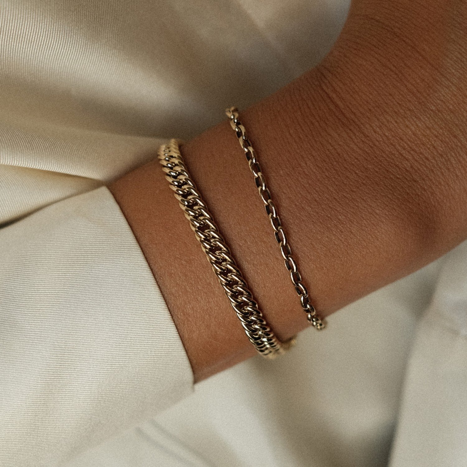 Classic chain en chunky gourmet armband