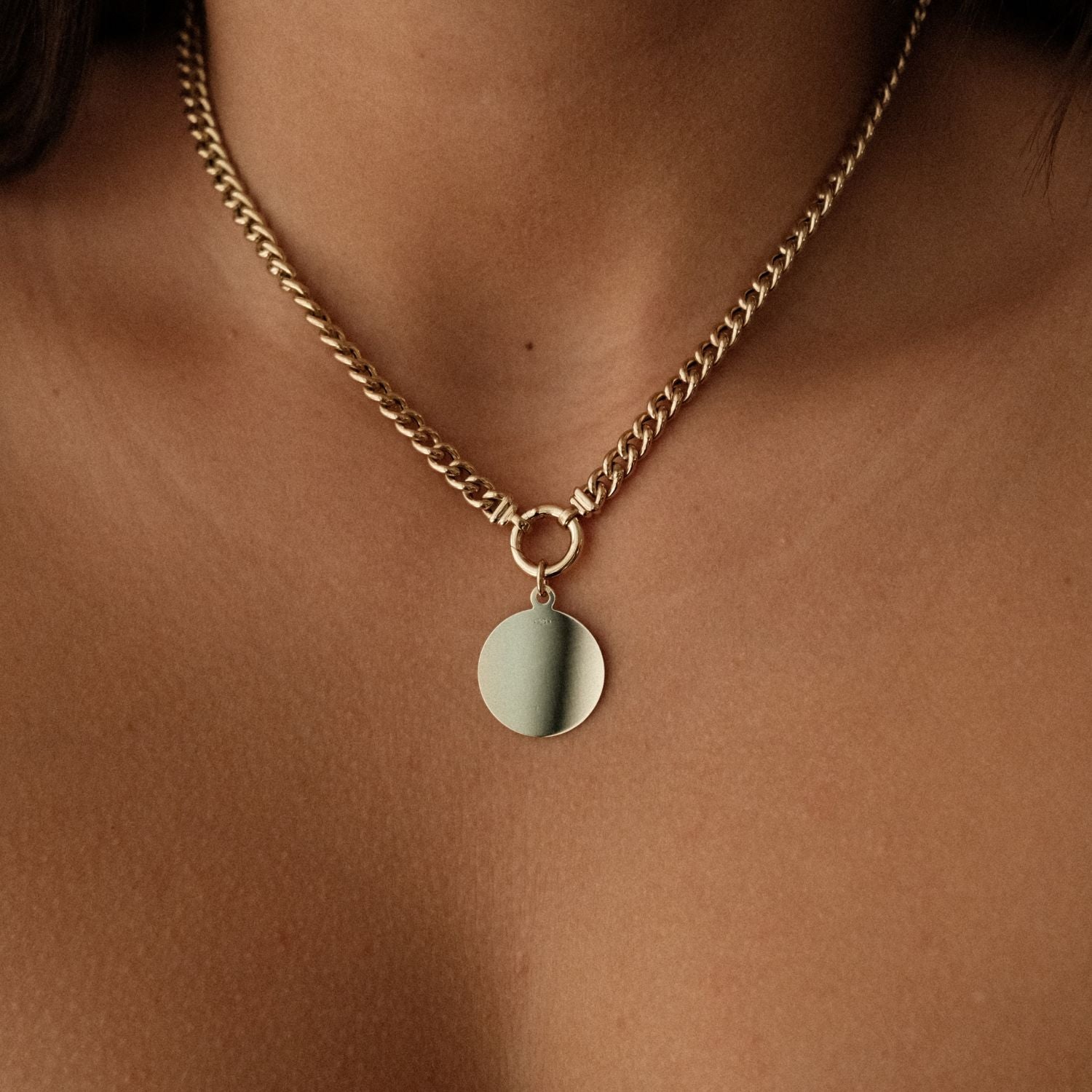 Coin Pendant Large 14k Gold