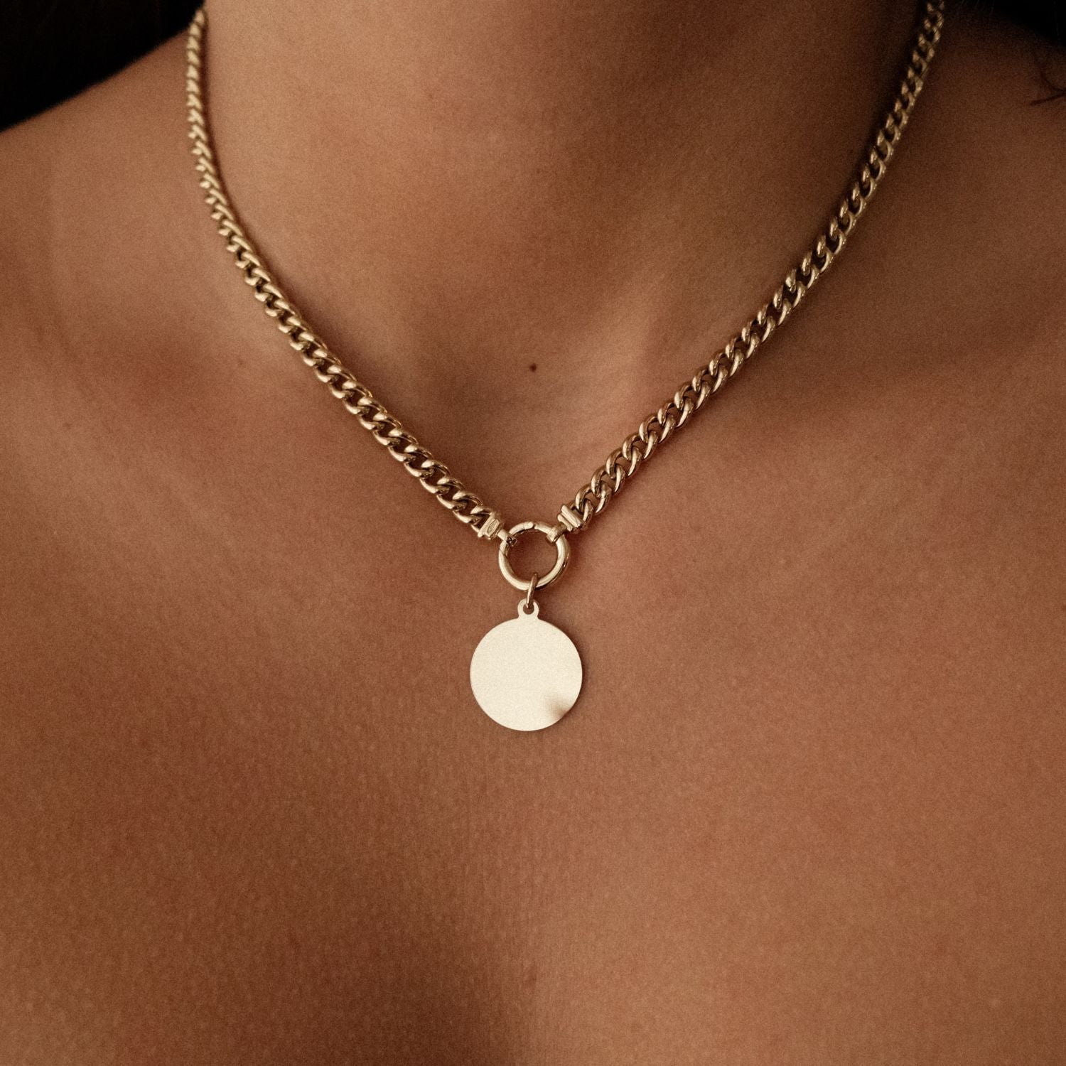Coin Pendant Medium 14k Gold