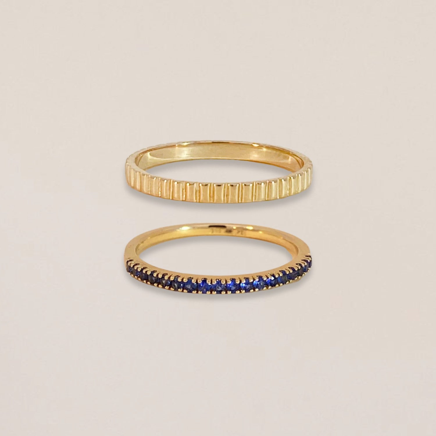 Contour Sapphire Row Ring Set