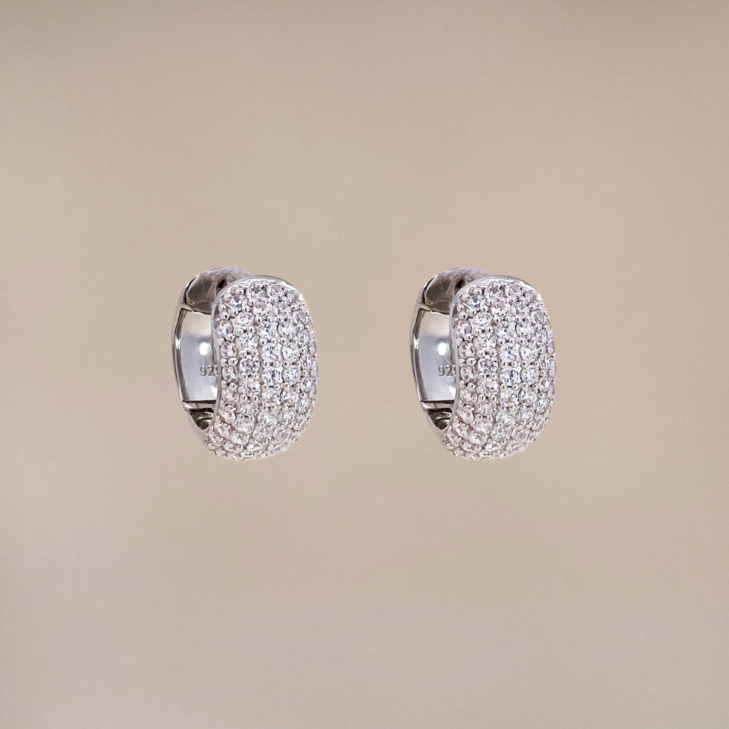 Crystal Chubby Hoops Zilver