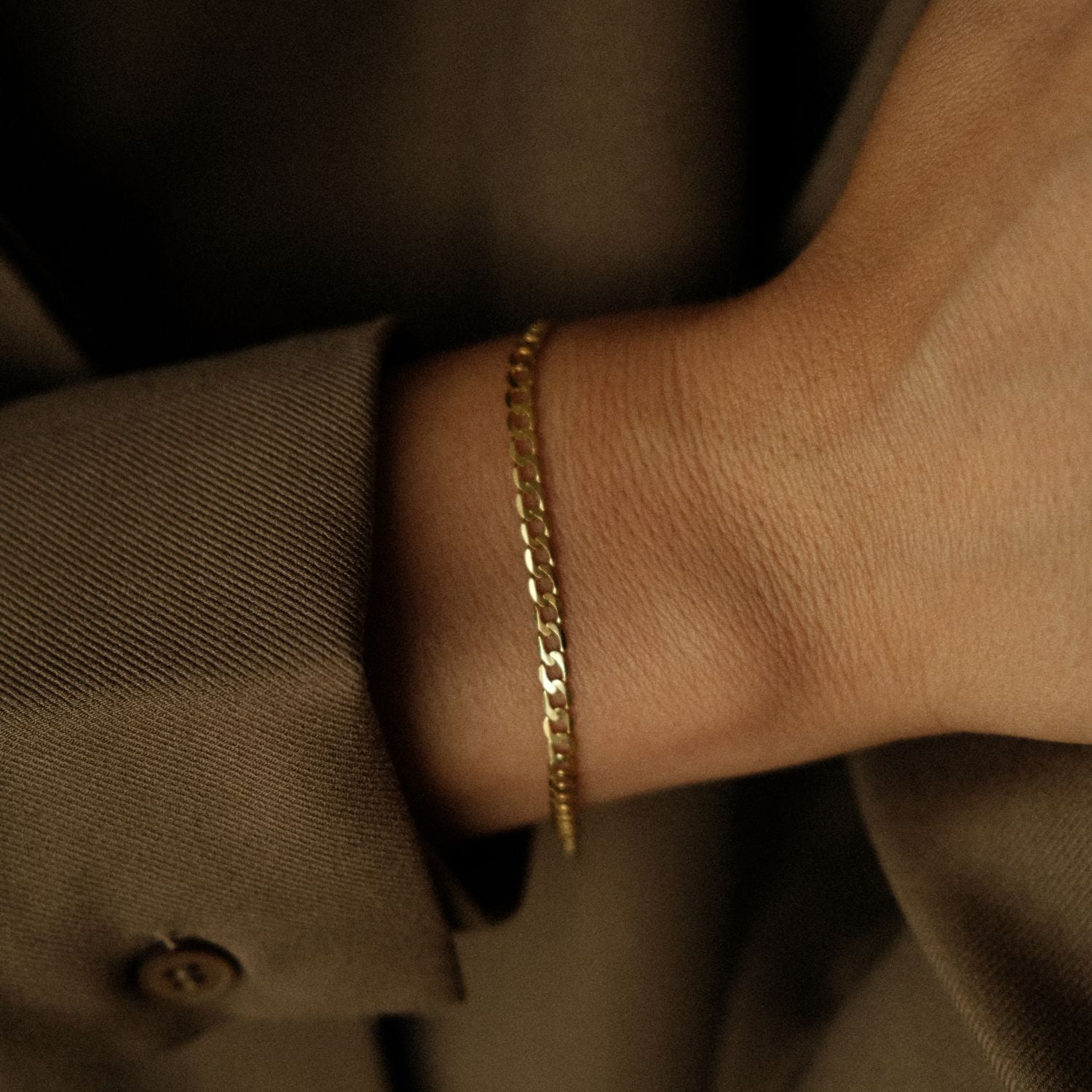 Curb platte gourmet armband