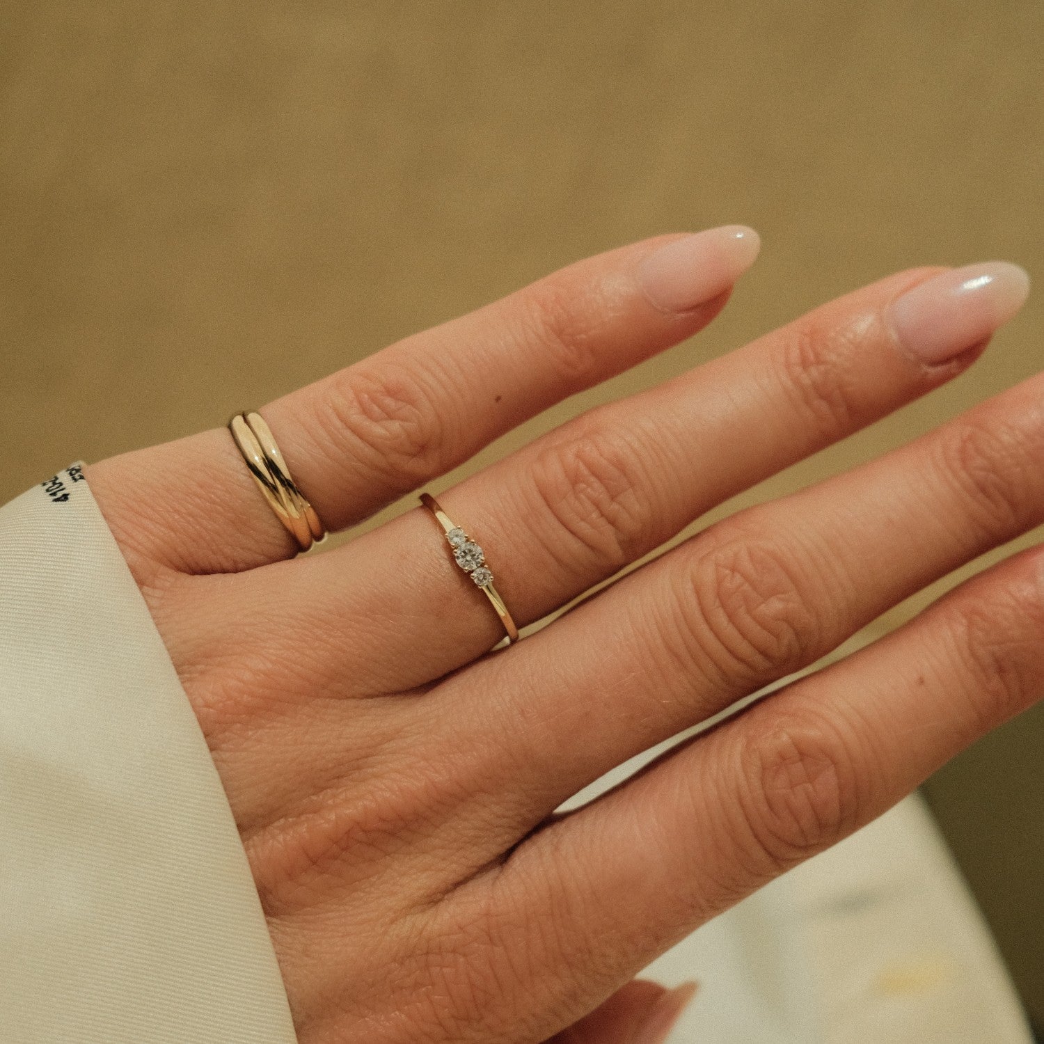 Delicate trilogy ring