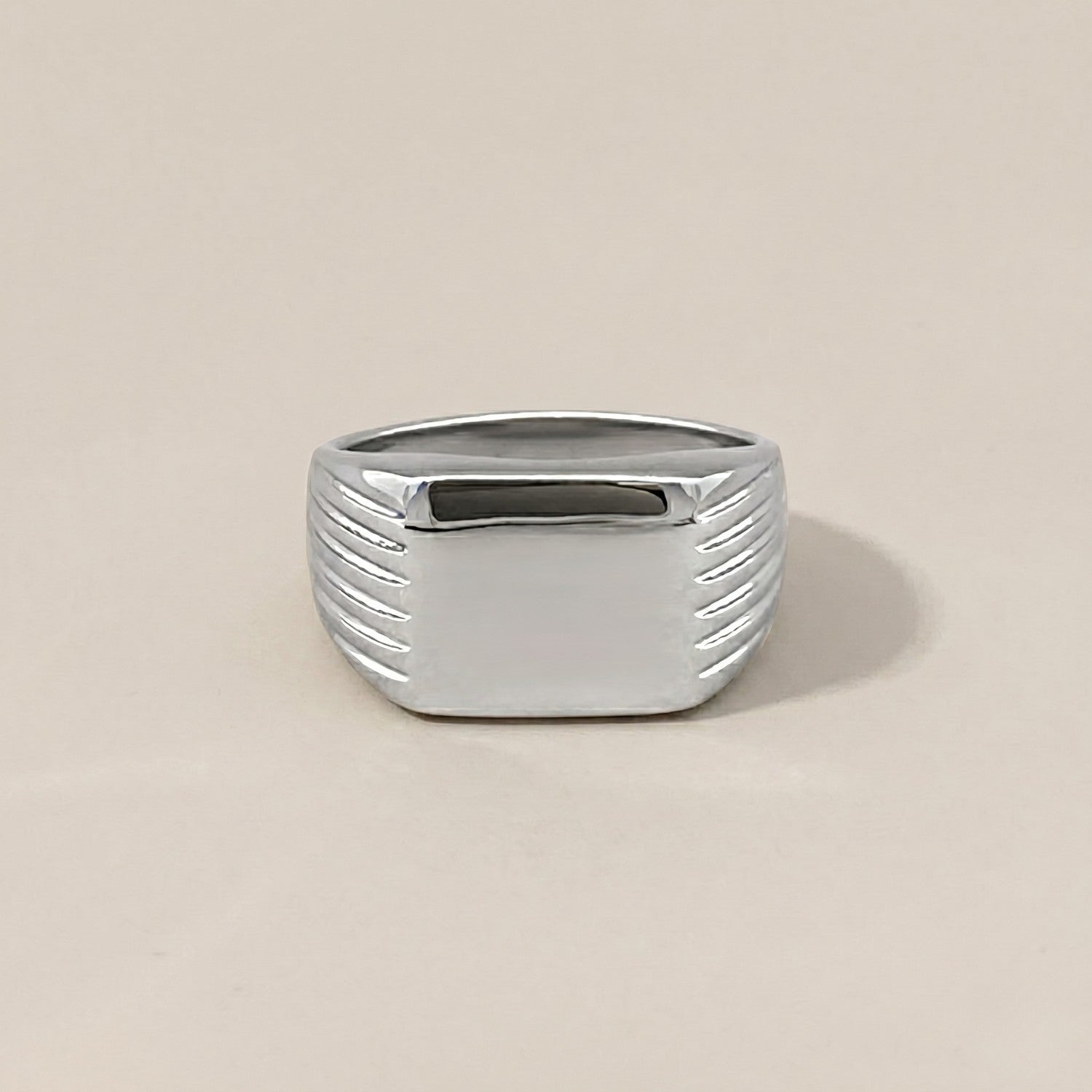 Detailed Signet Ring Silver