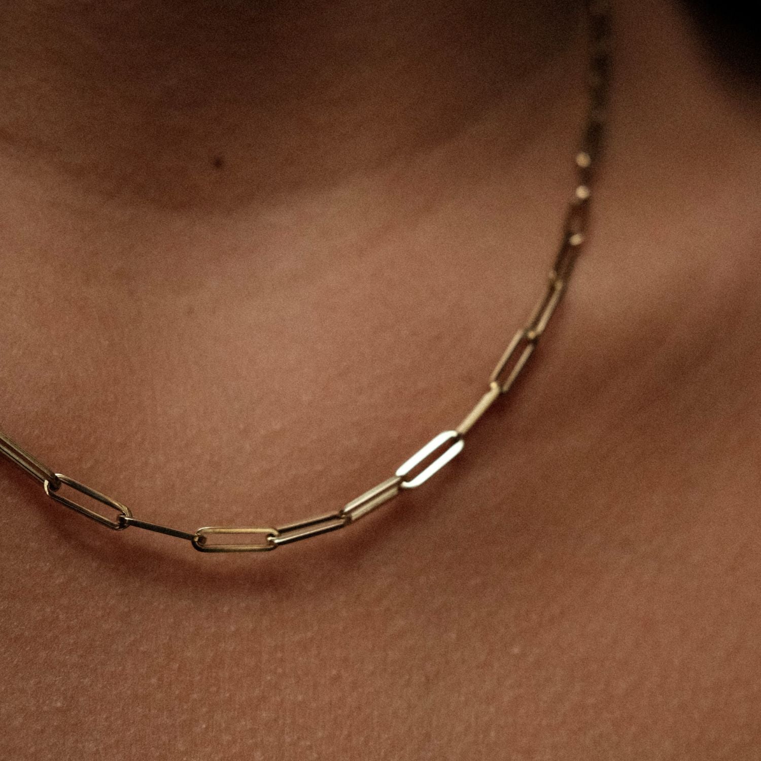 Details Gouden Paperclip Ketting