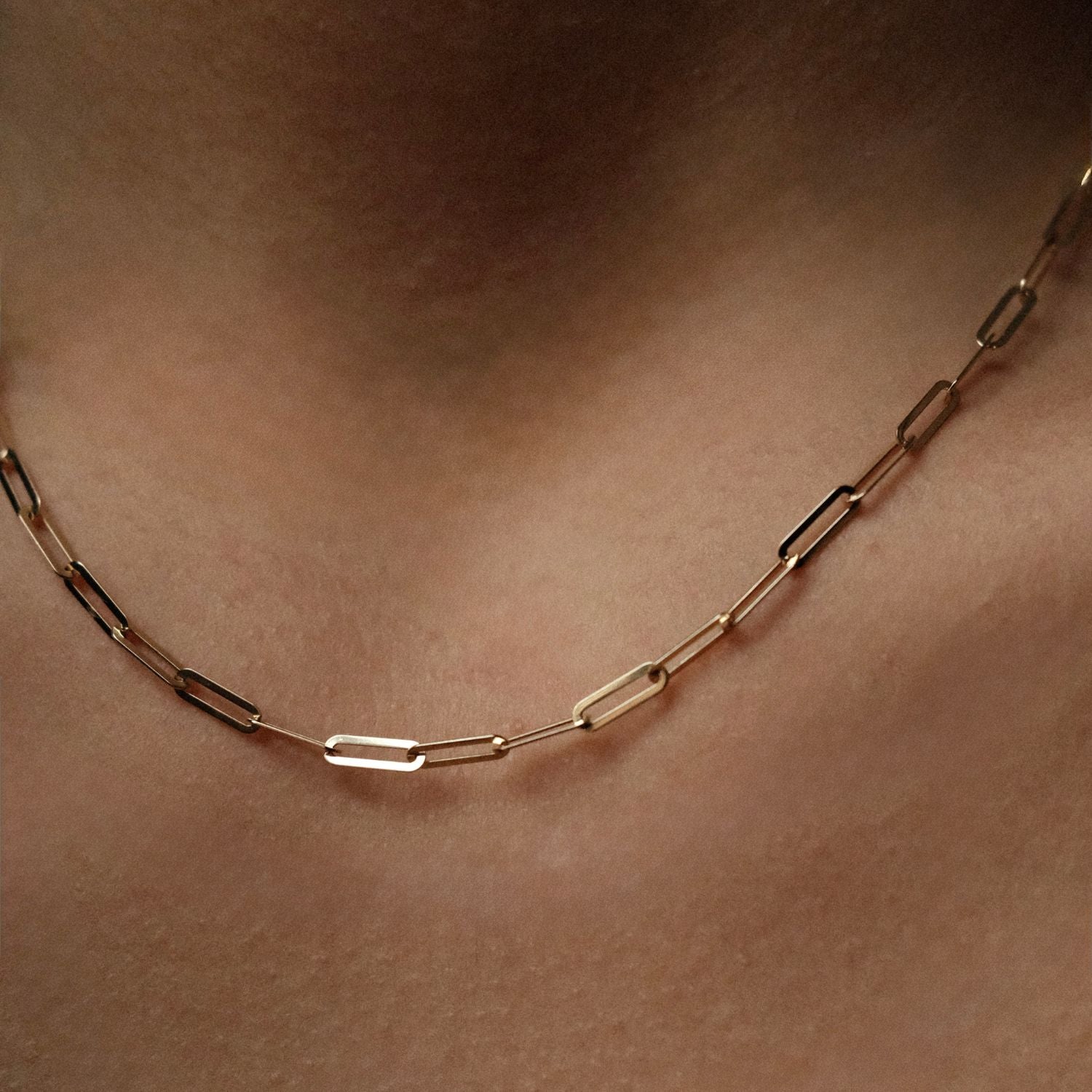 Details flat paperclip necklace