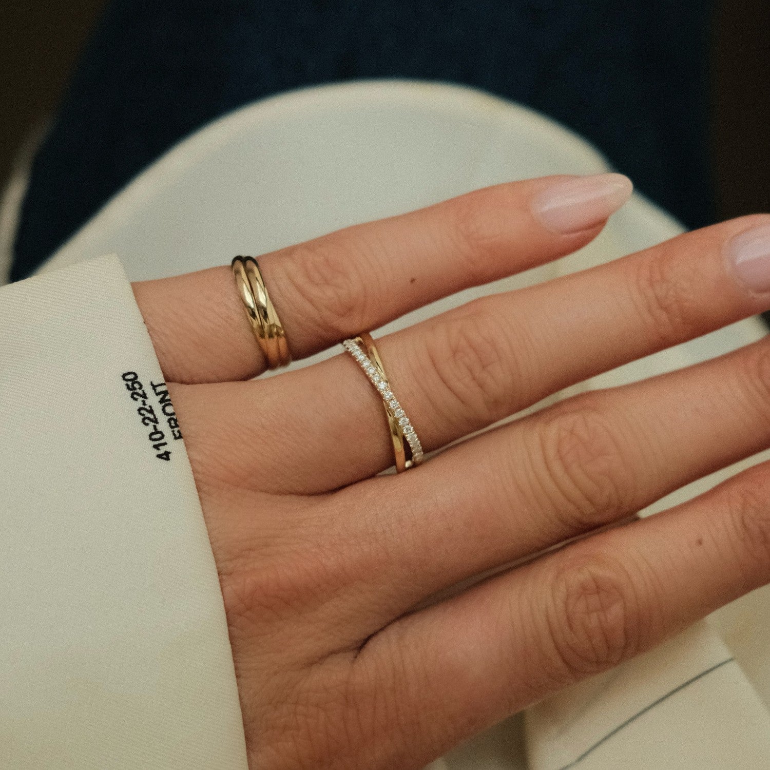 Diamanten crossover ring