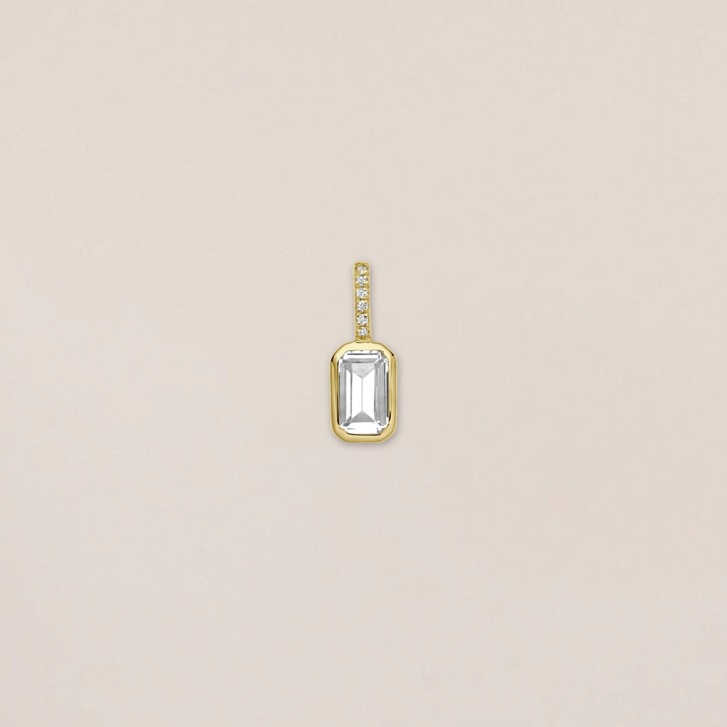 Diamond White Topaz Charm