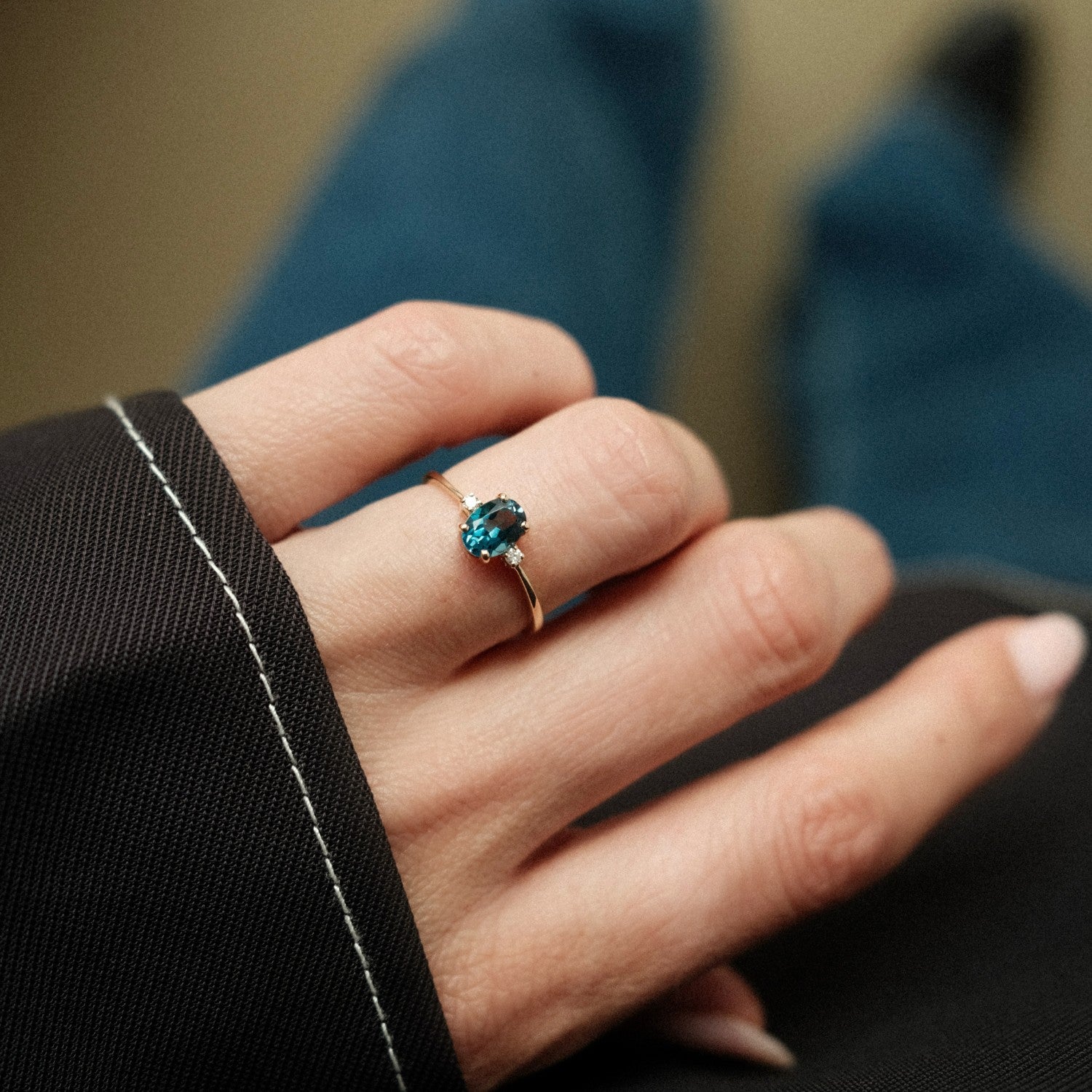 Diamonds Topaz Trio Ring