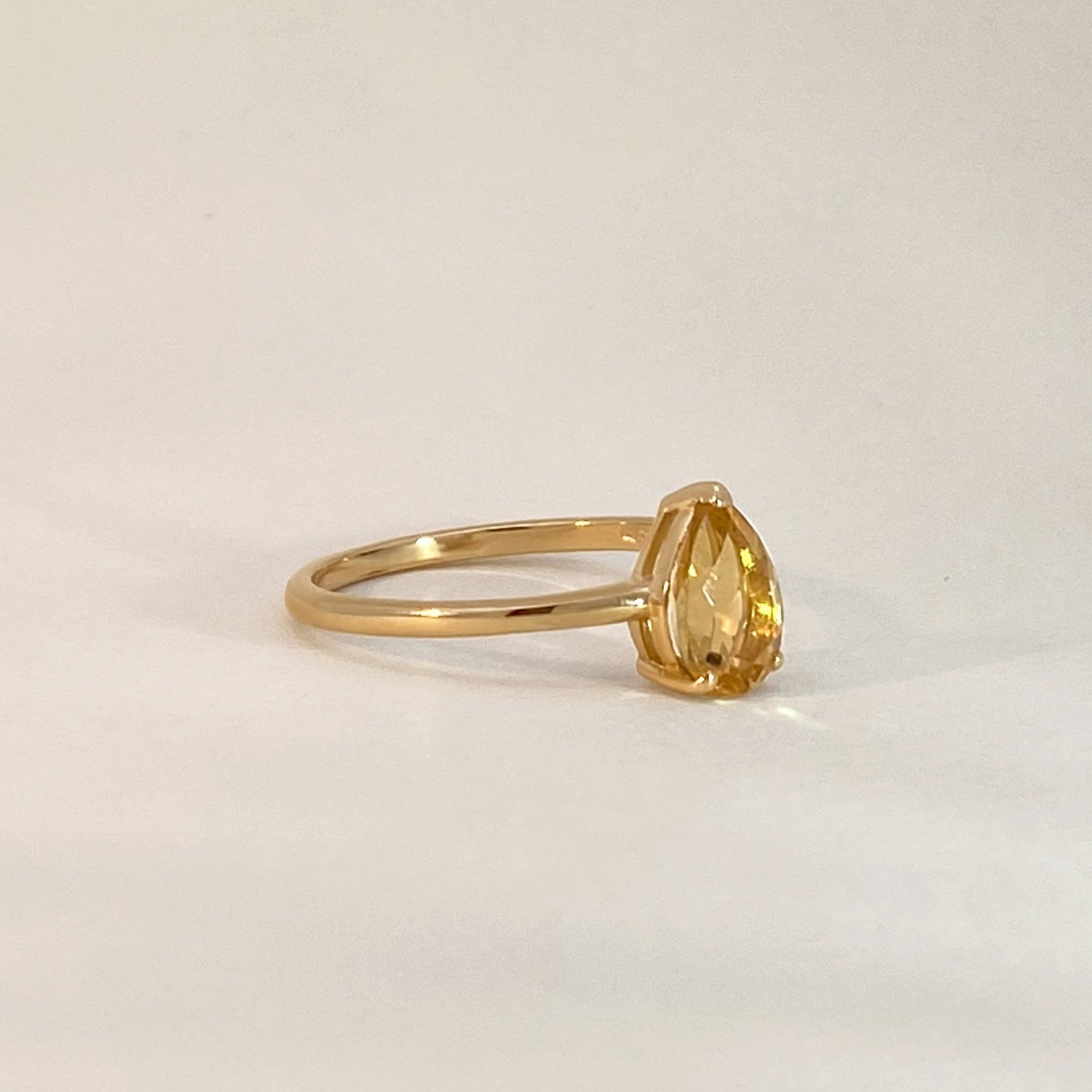 Drop Citrine Ring