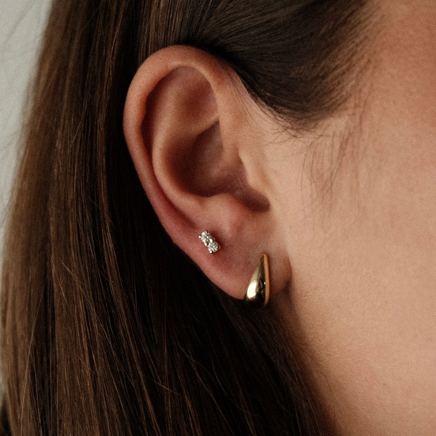 Duo Studs Twee Steentjes