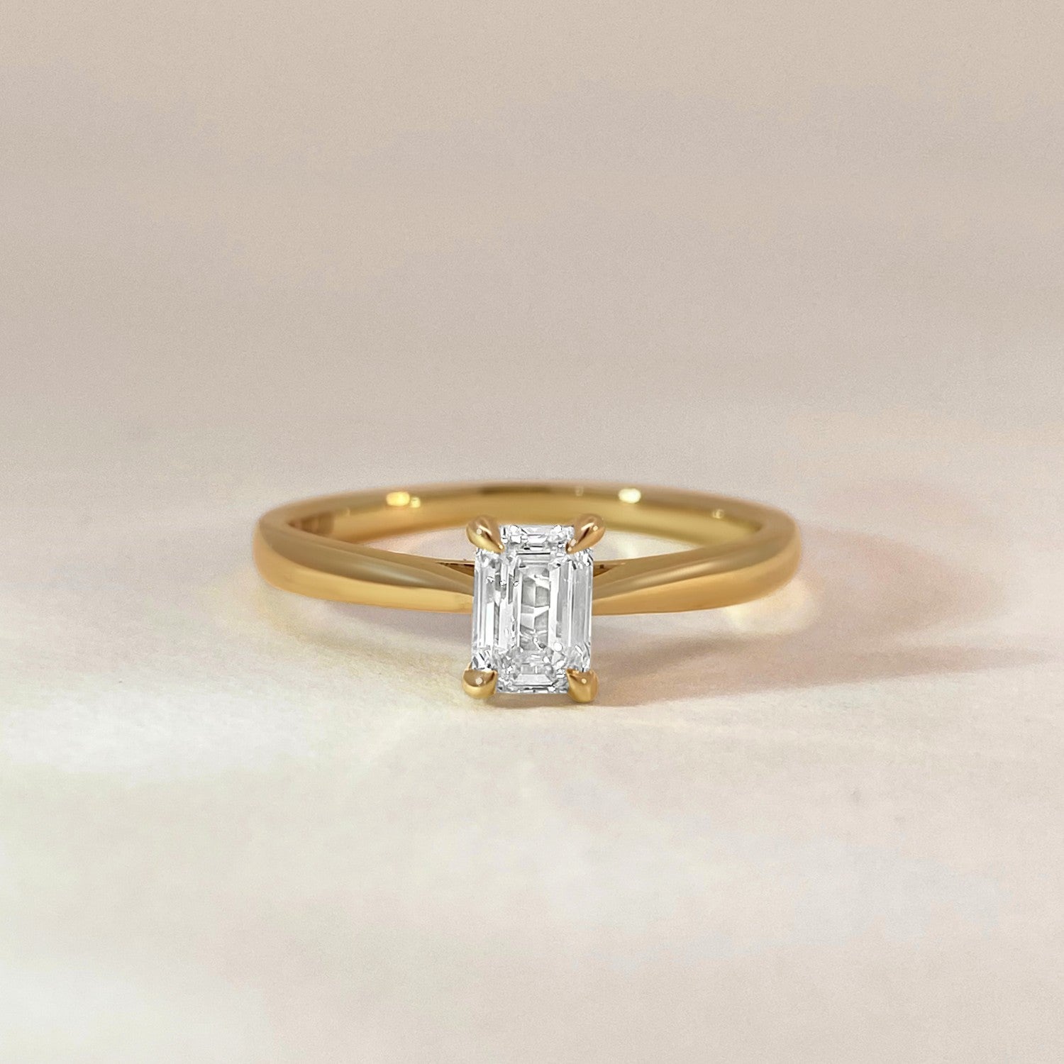 Emerald Solitaire Diamond Ring