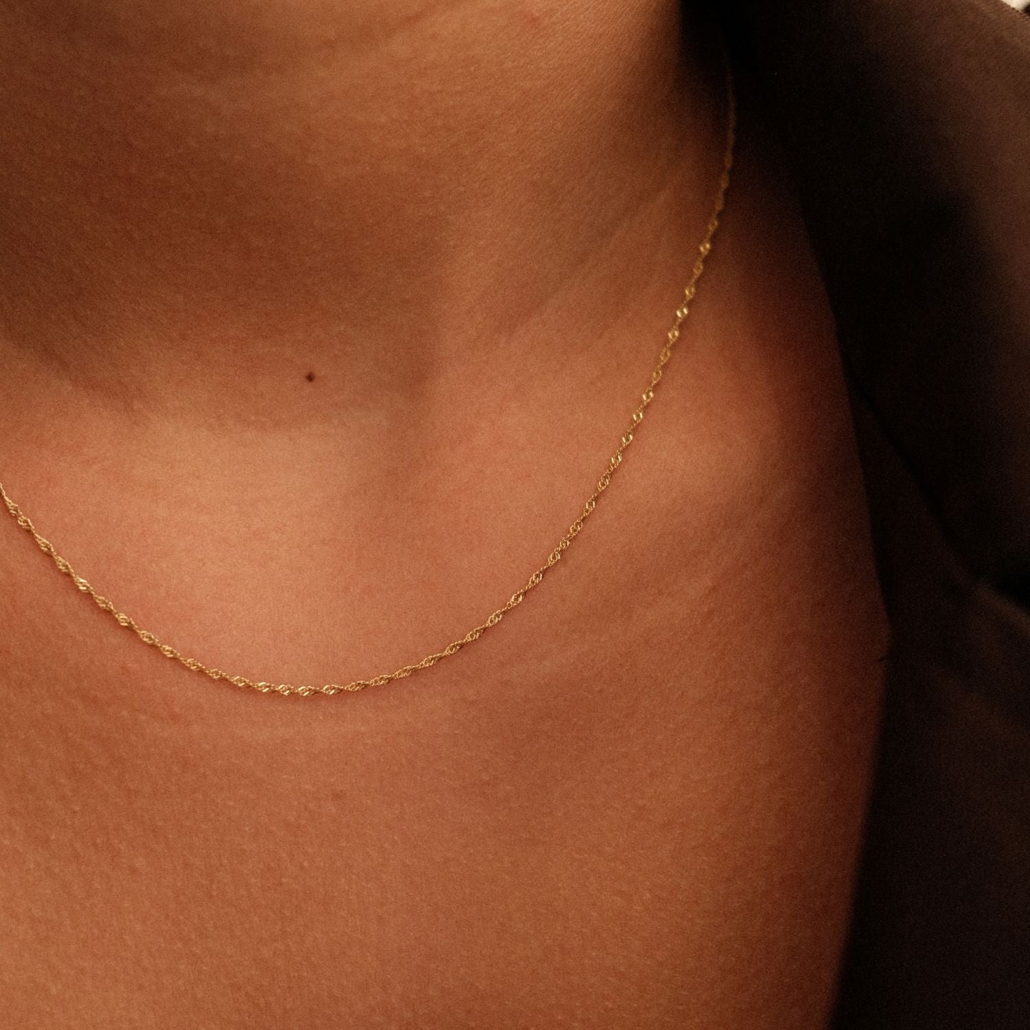 Fijne Gedraaide Ketting Goud Oro Jewels