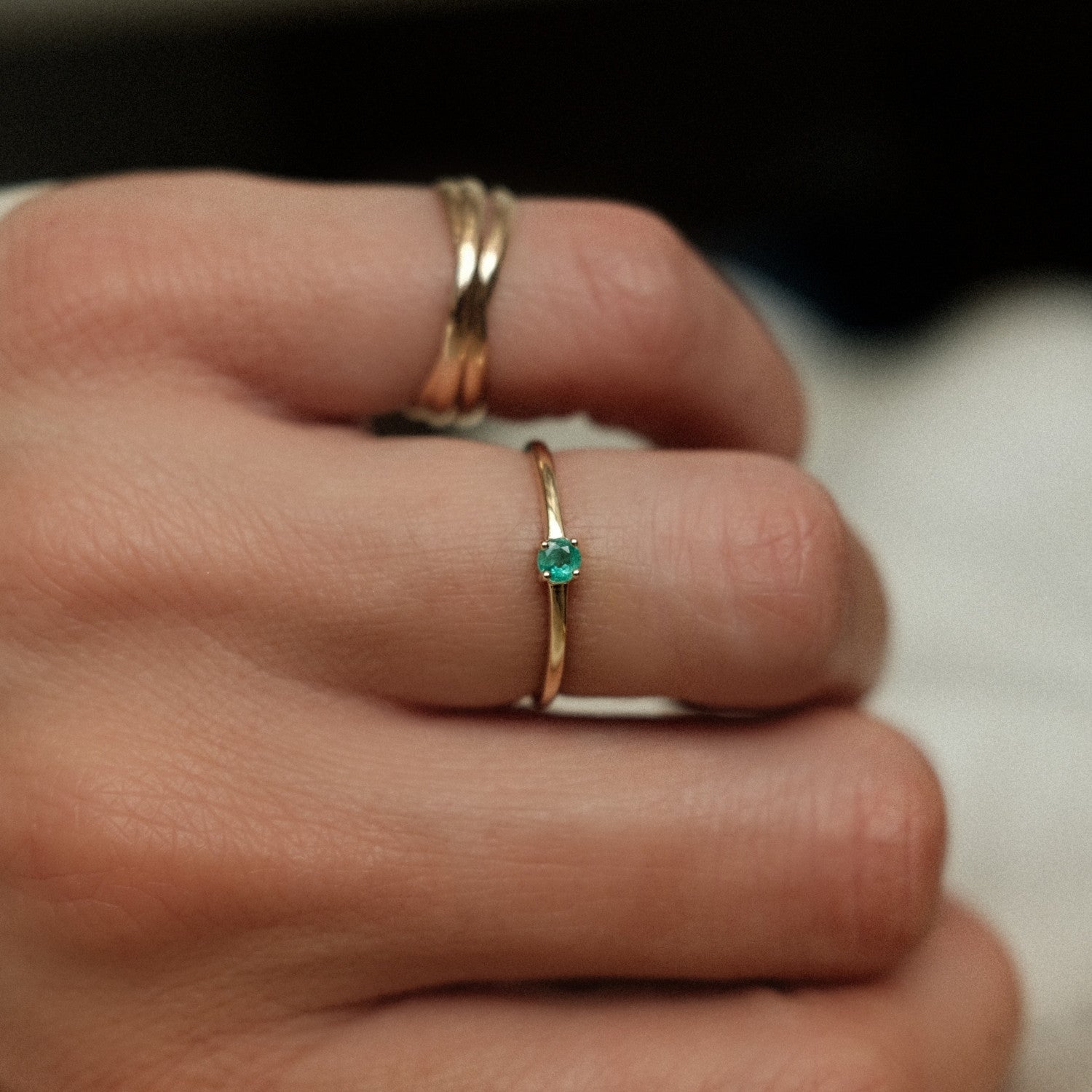 Geboortesteen ring smaragd