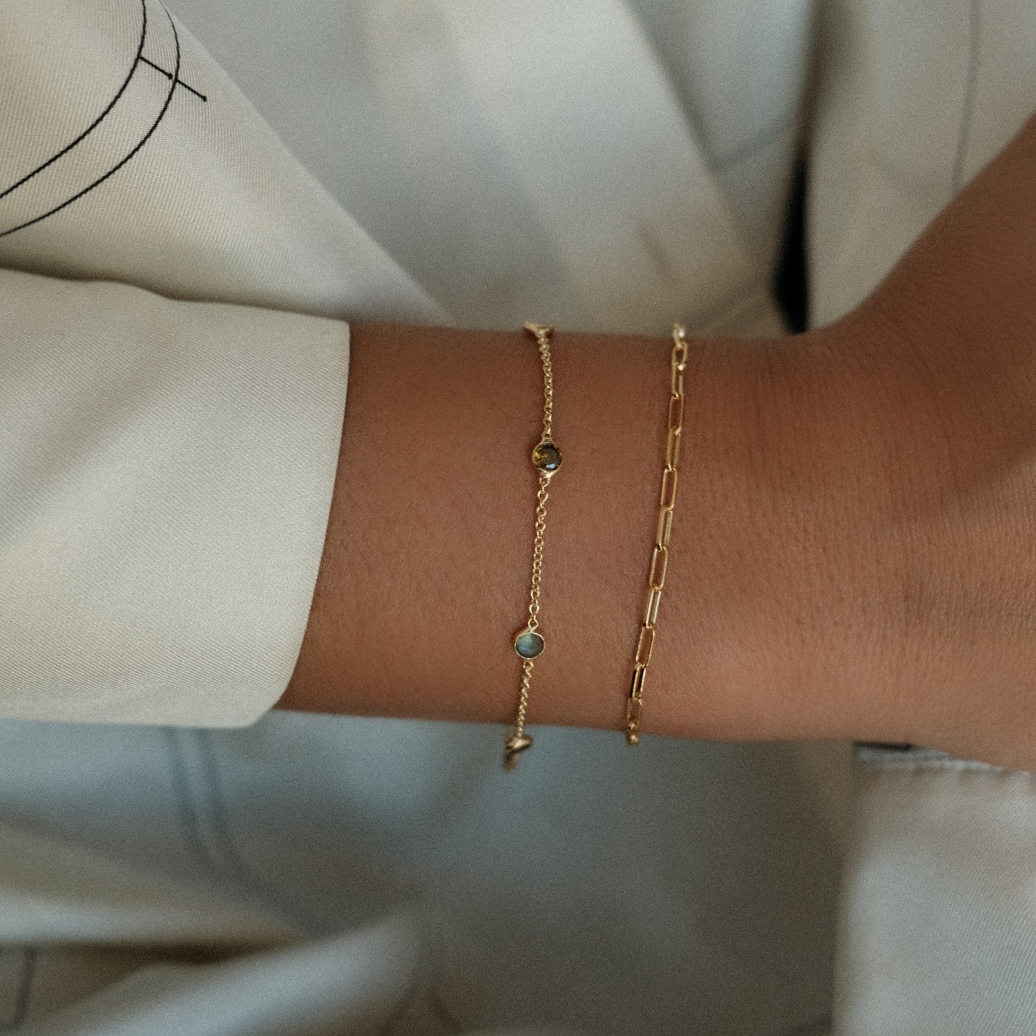 Gemstone armband goud