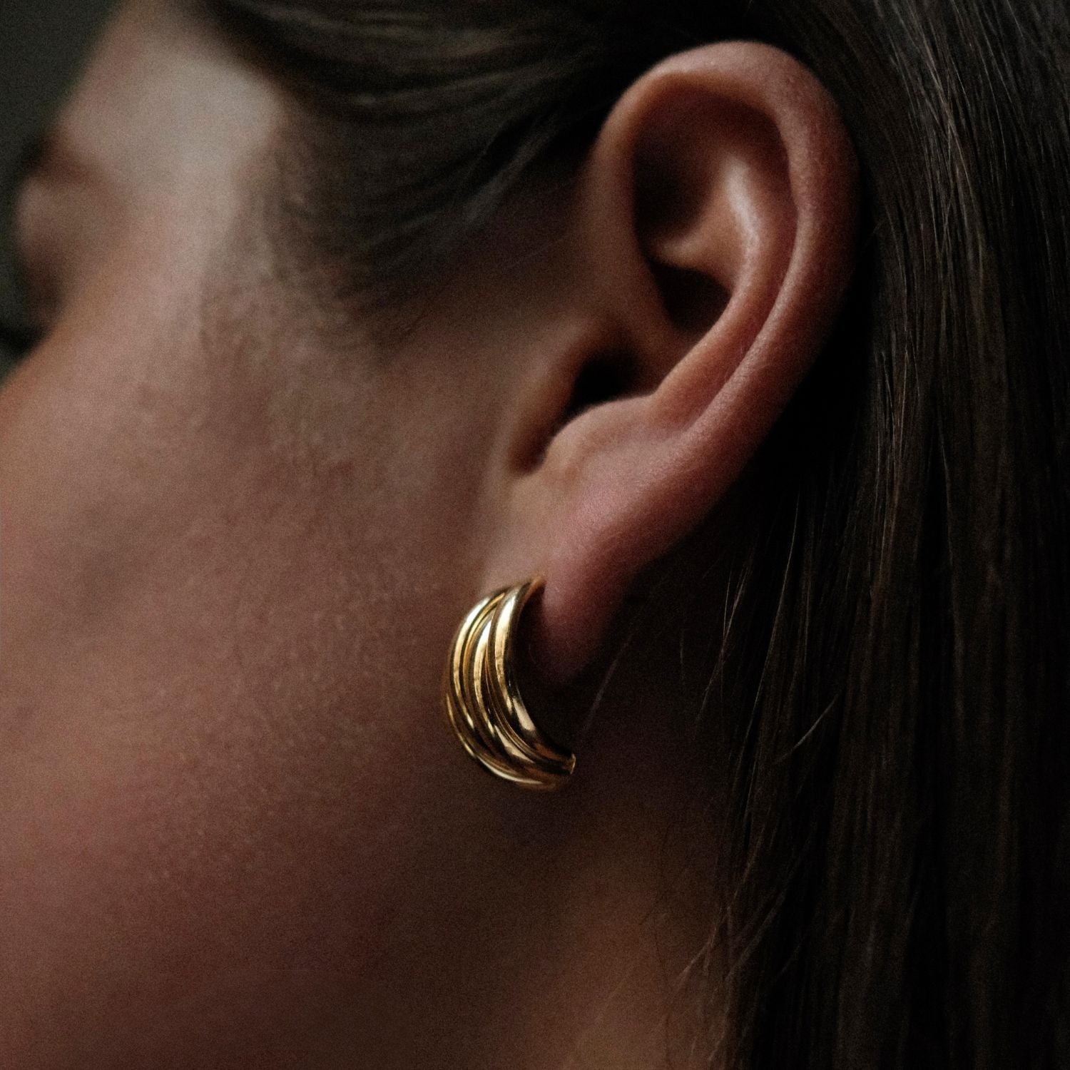 Gevlochten gouden oorbellen