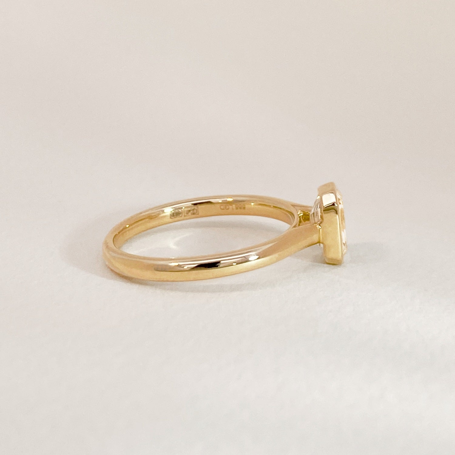 Gold Emerald Diamond Bezel Ring