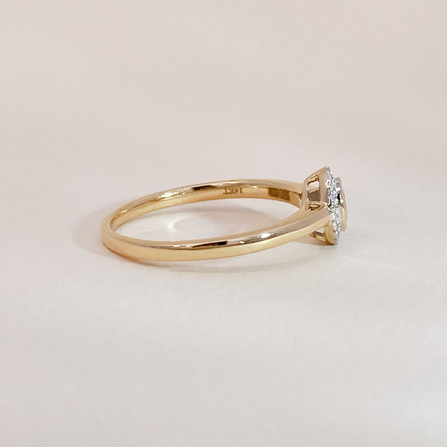 Gold Oval Diamond Halo Ring