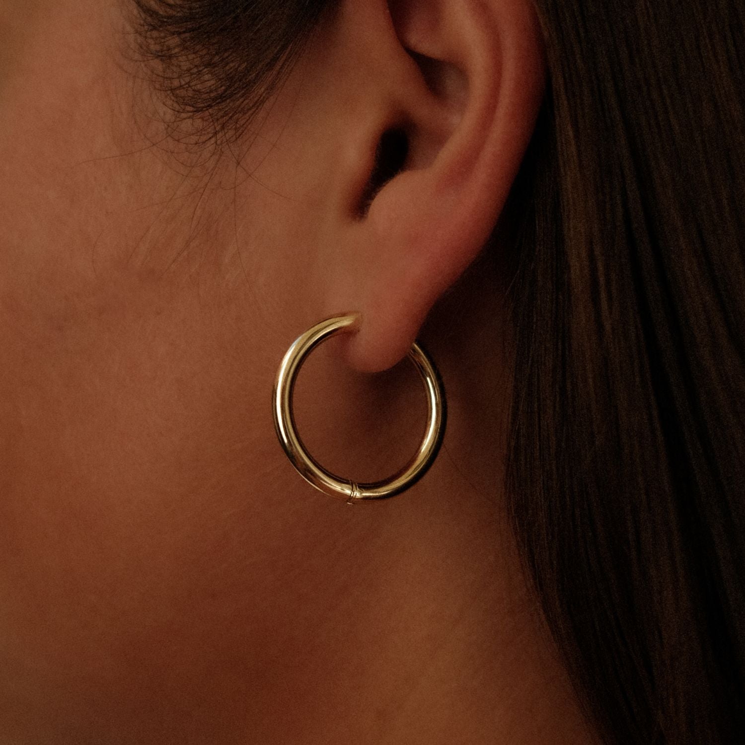 Gold large hoops 14k
