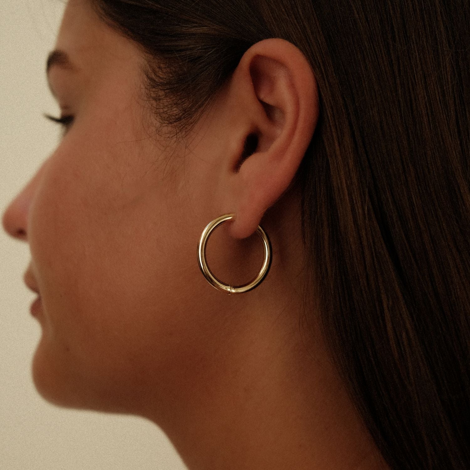 Gold large hoops 14k gold
