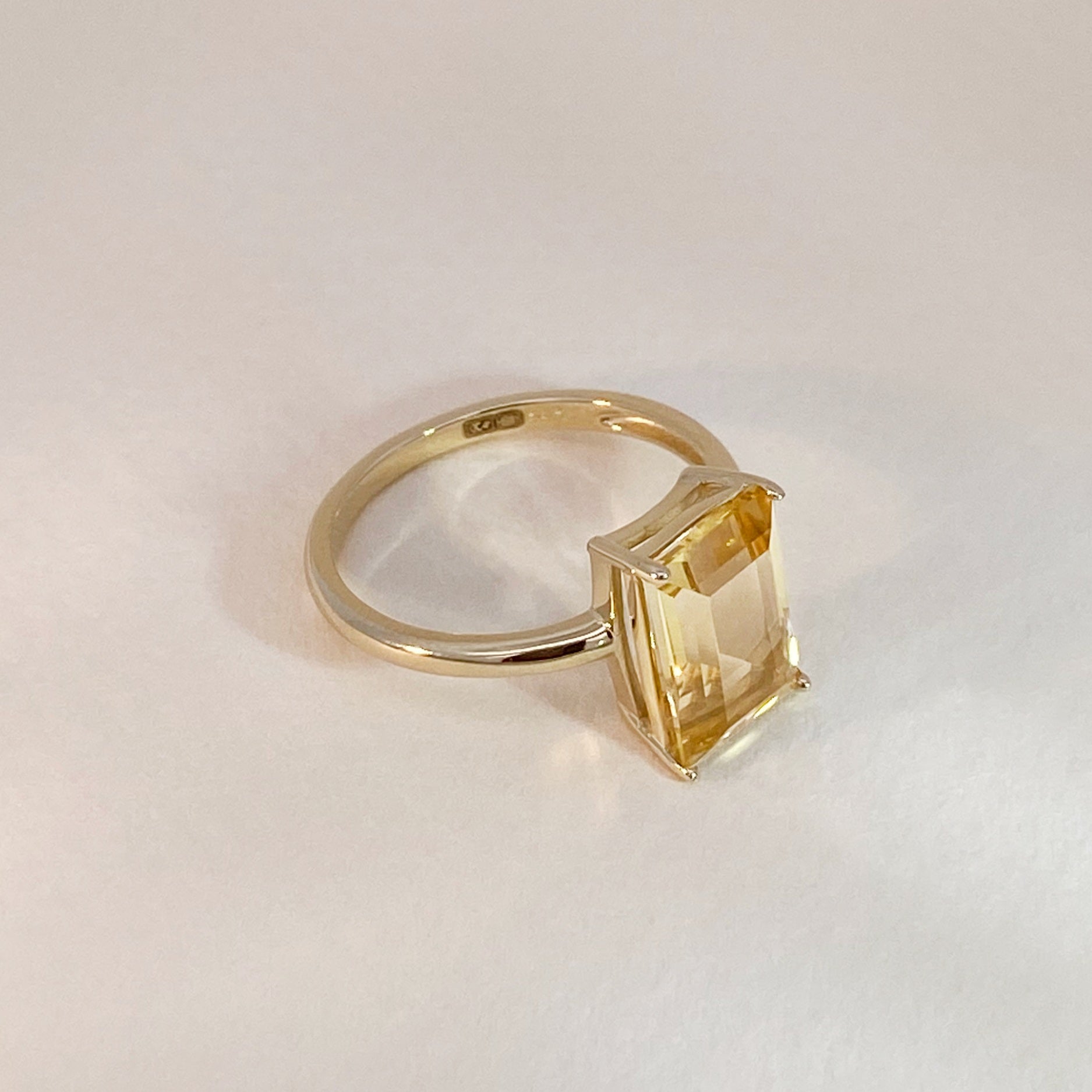 Golden Citrine Statement Ring