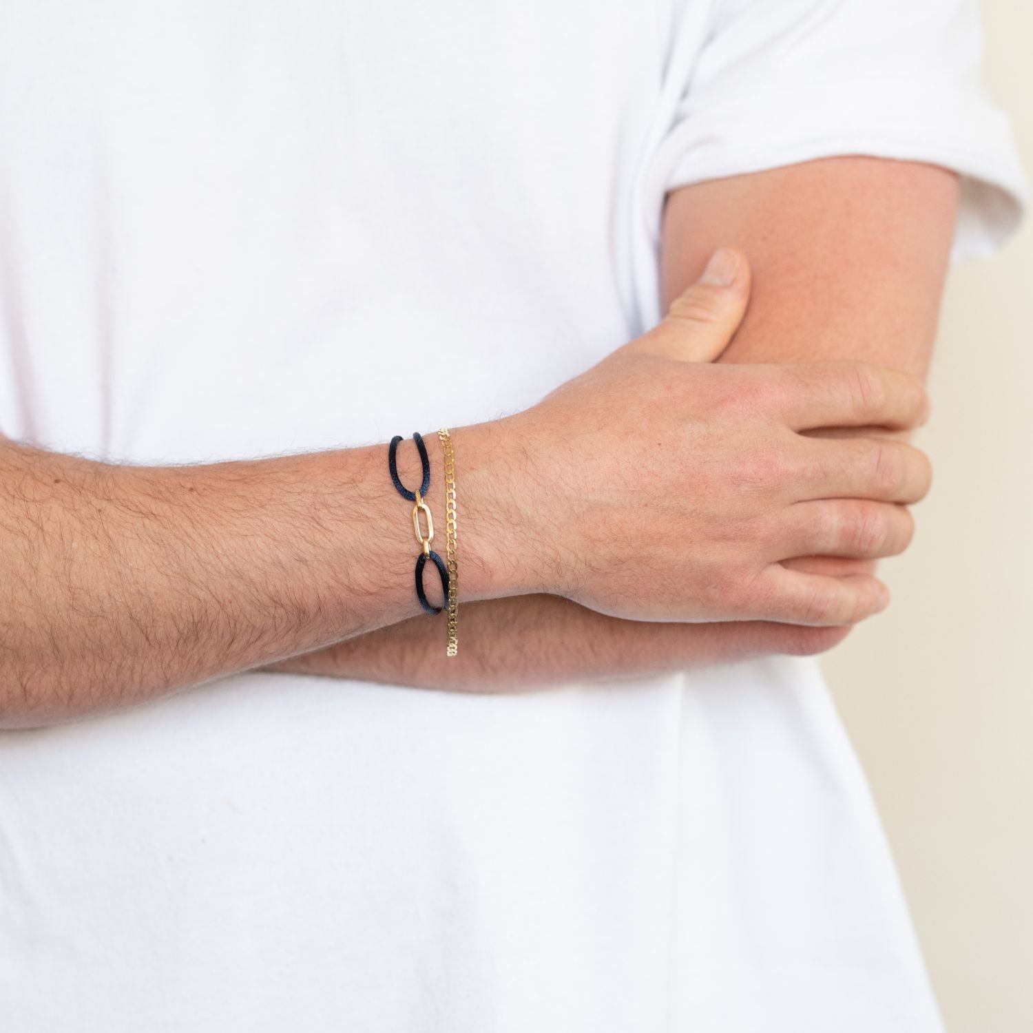 Satijnen Armband met Gouden Schakel