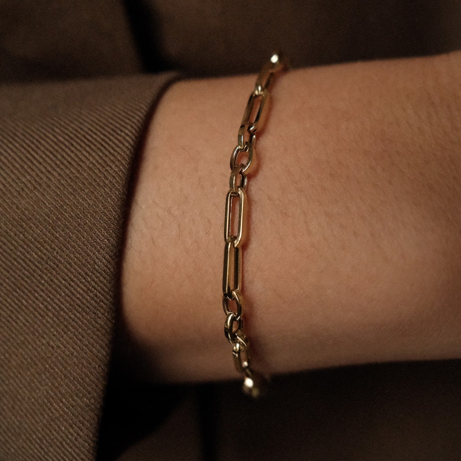 Gouden Duo Paperclip Armband