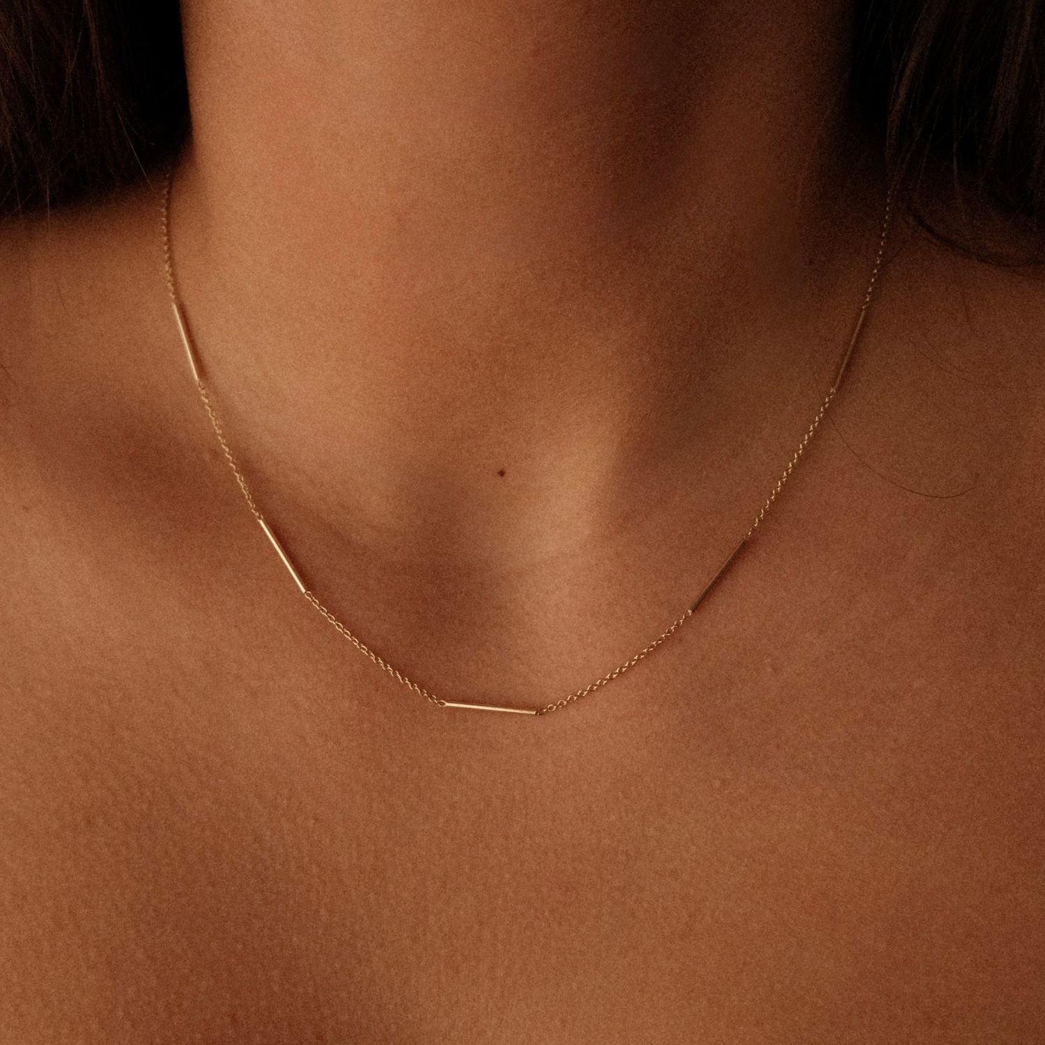 Gouden Ketting met Balkjes