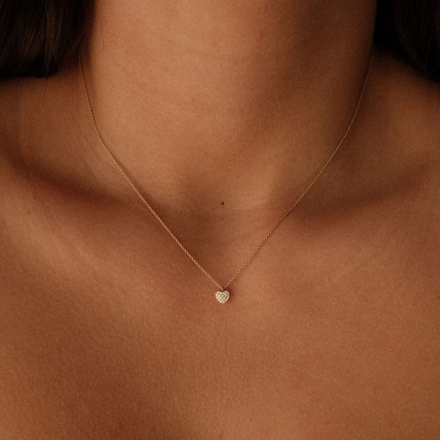 Gouden Ketting met Diamanten Hartje