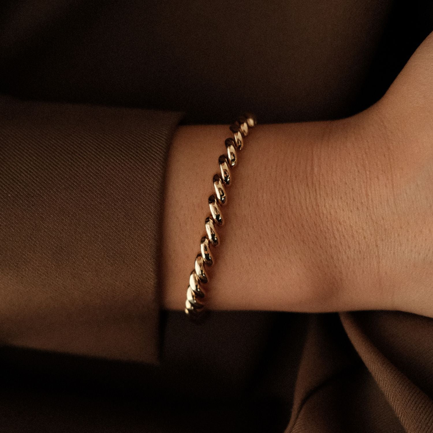 Gouden Spiraalvormige Schakel Armband