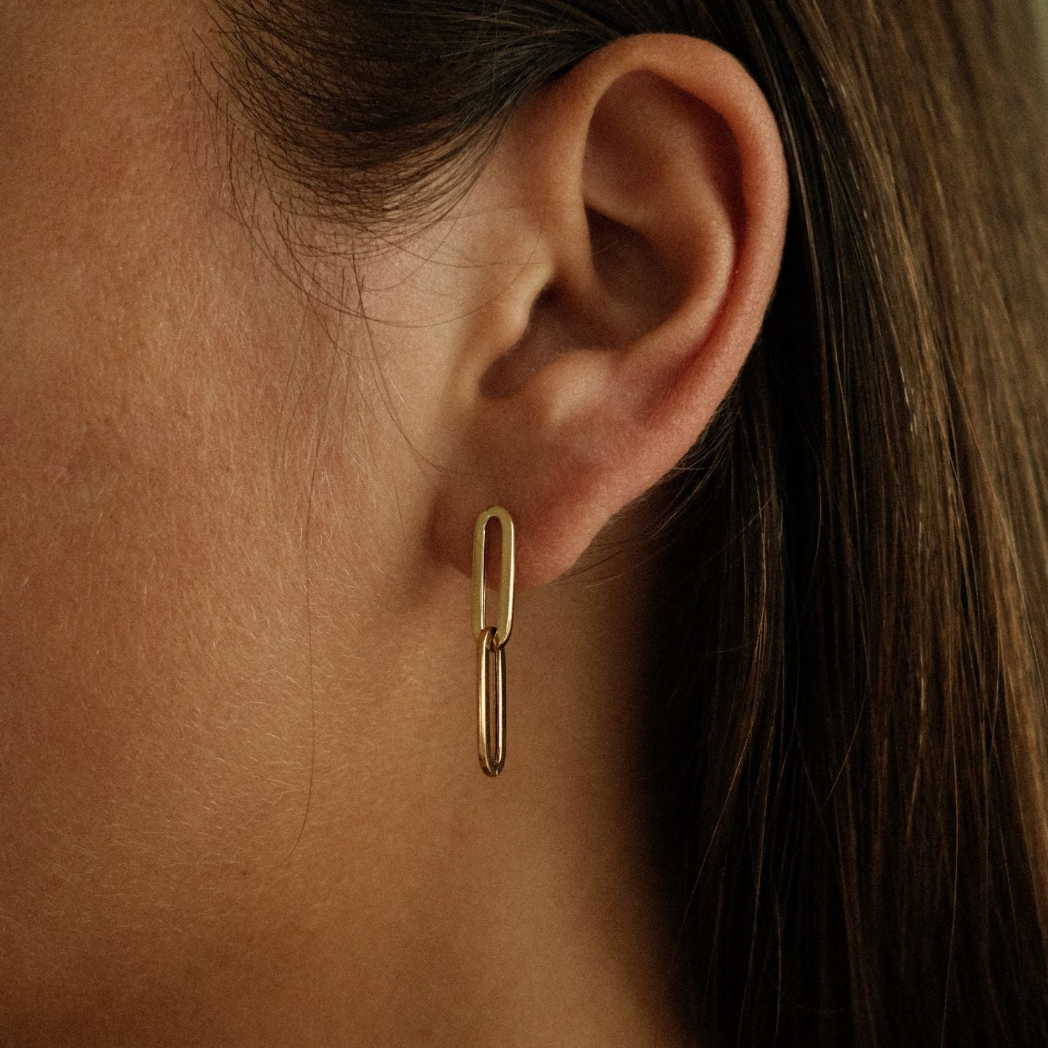 Gouden paperclip earrings