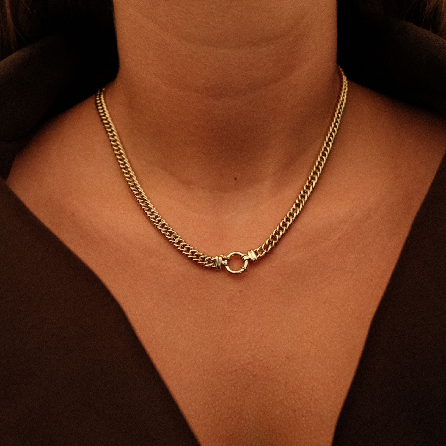 Gourmet Ketting Goud met Veerslot