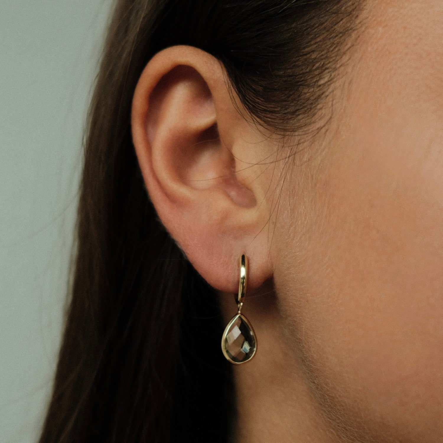 Green amethyst drop earrings