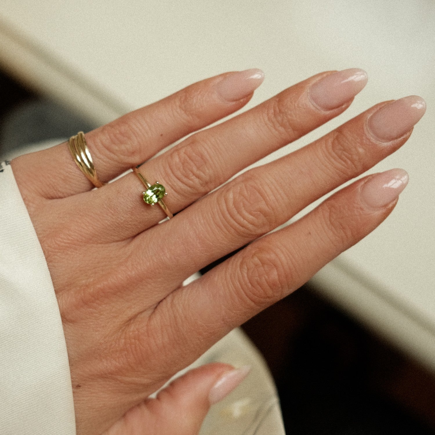Groene peridot ring