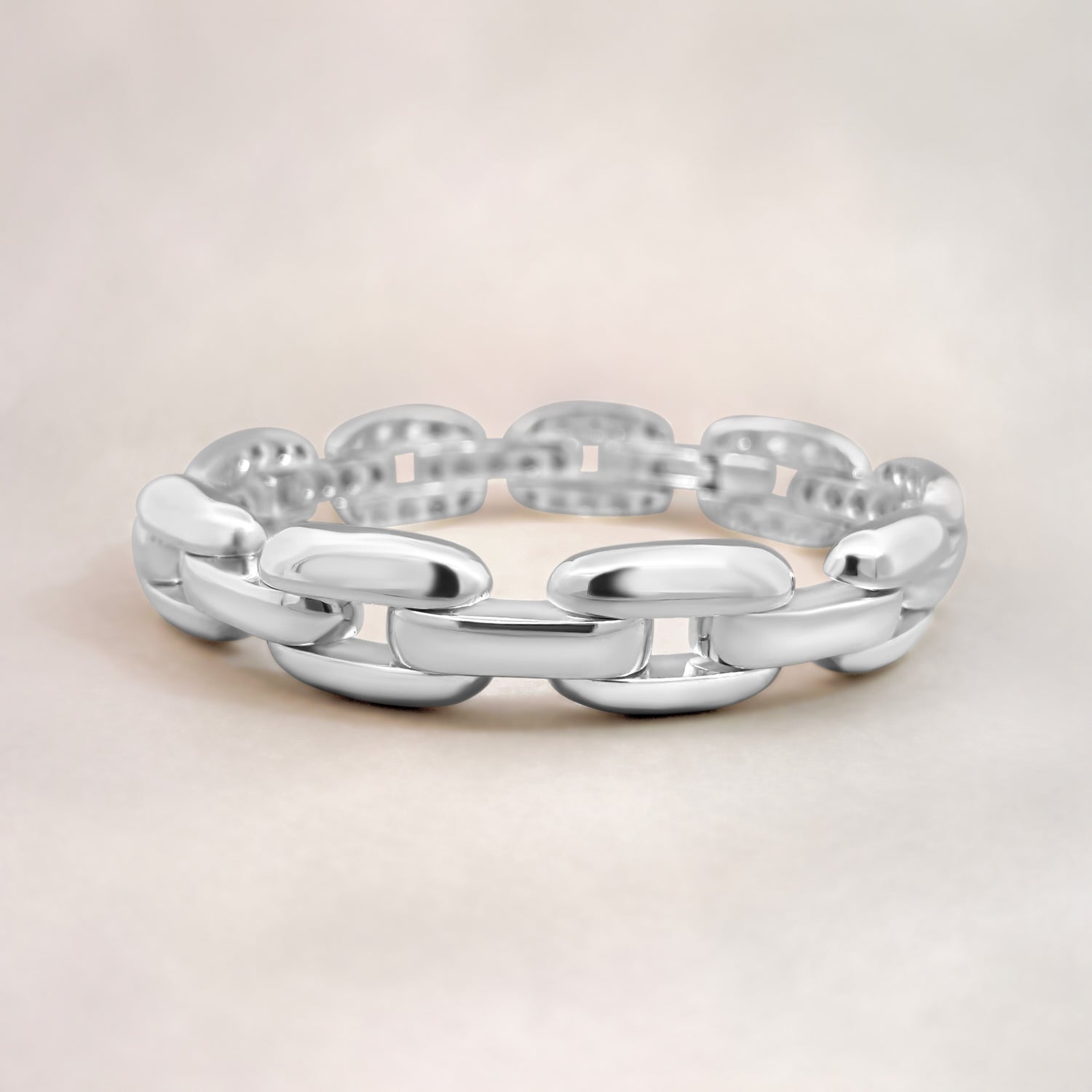 Grote zilveren schakel armband