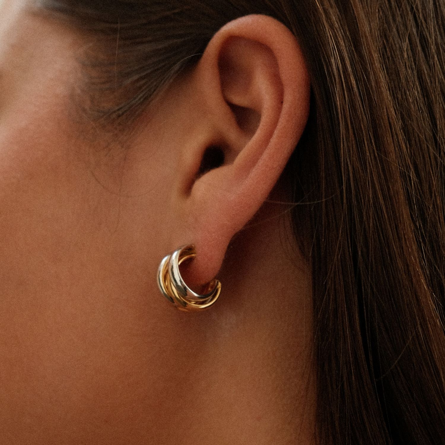 Intertwined Knot Oorbellen Goud en Zilver