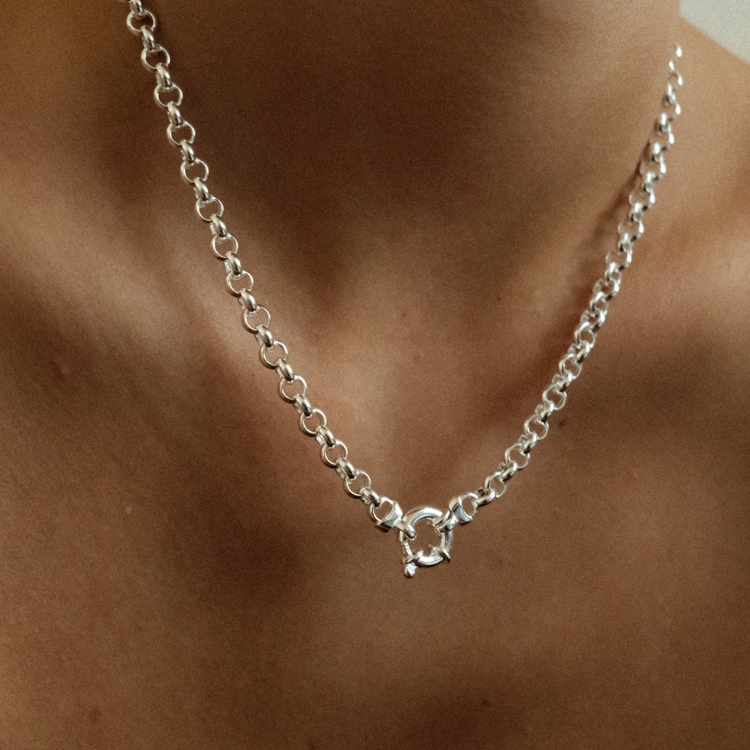 Jasseron ketting met veerslot zilver