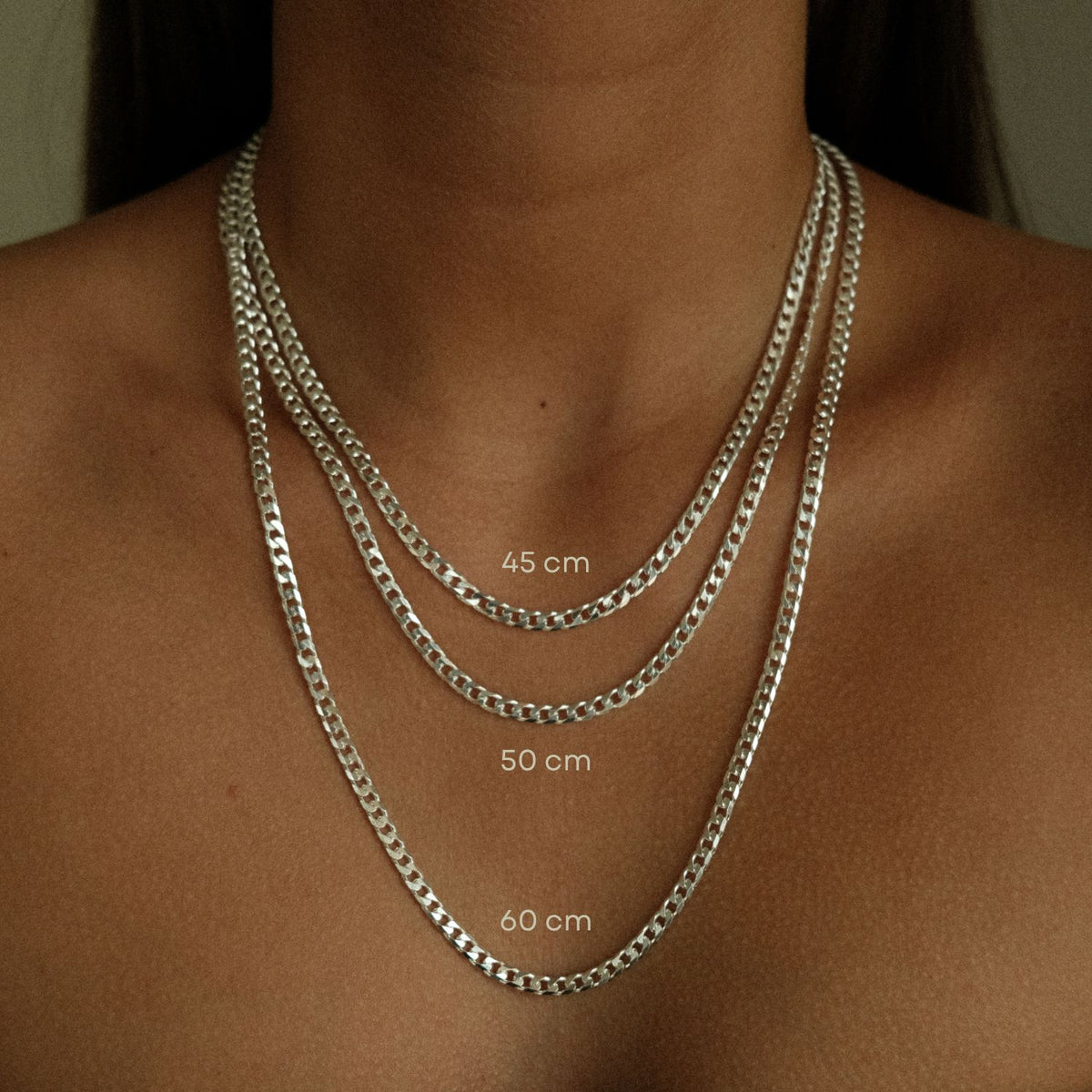 Lengtes bold gourmet ketting zilver