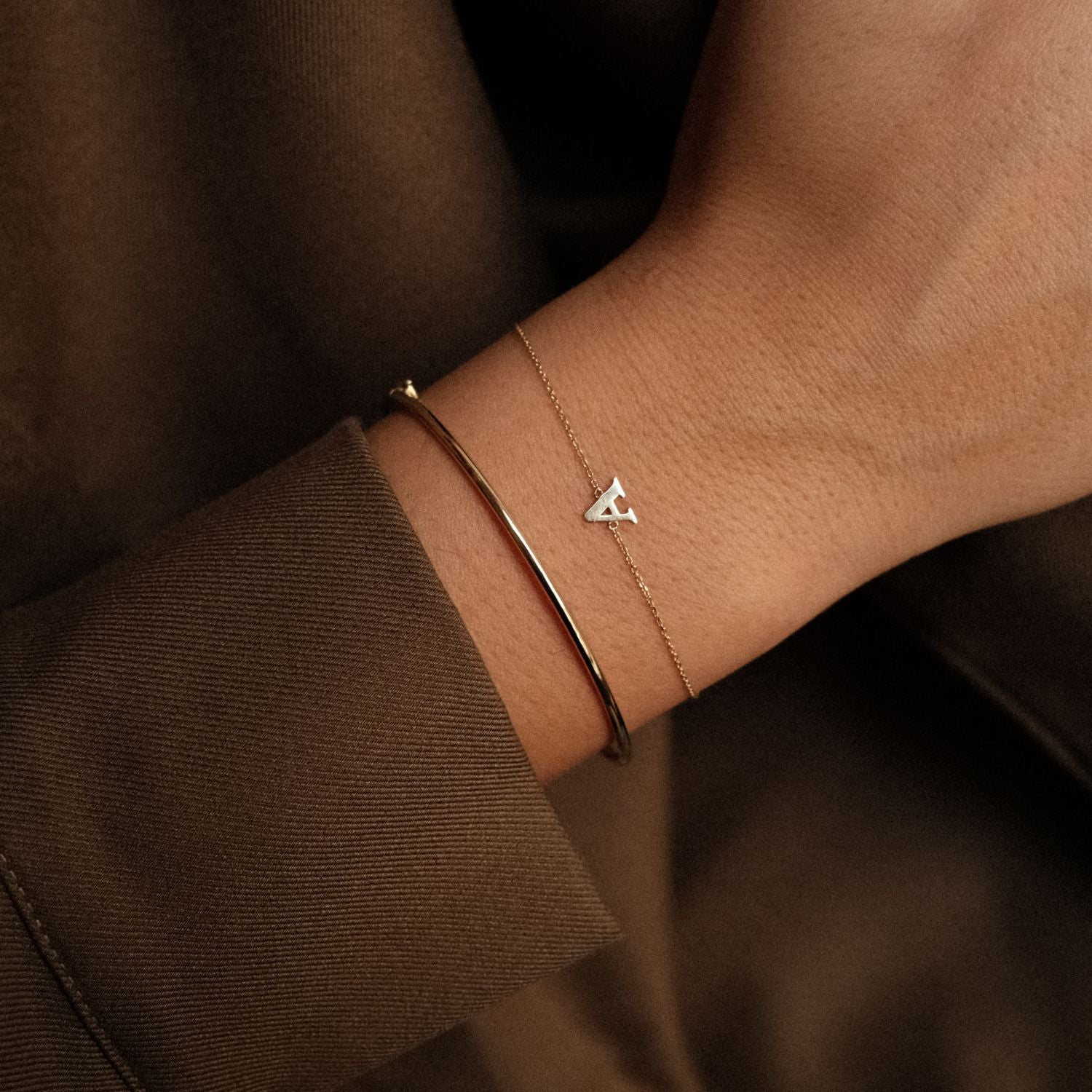 Letter A Armband Goud