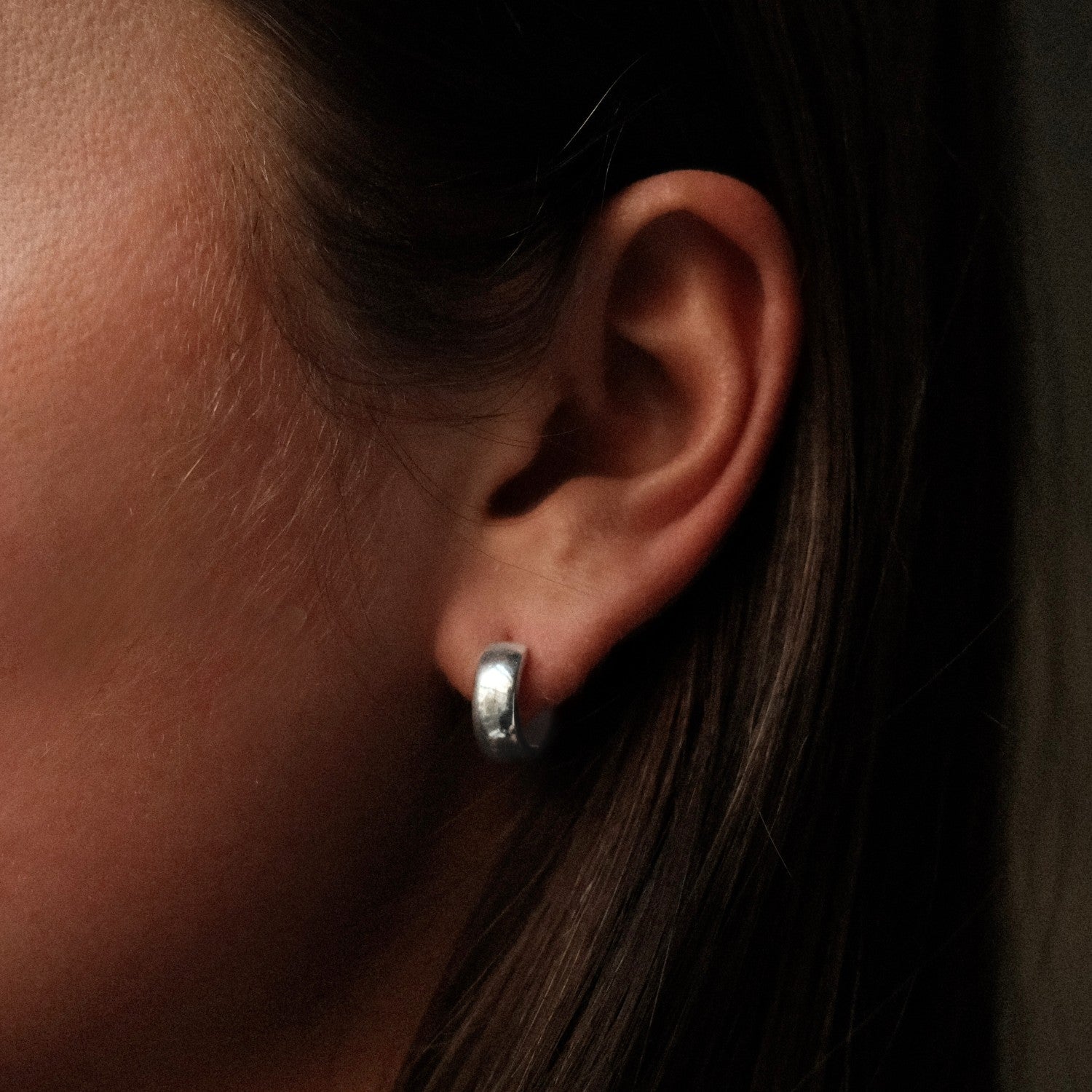 Medium zilveren hoops