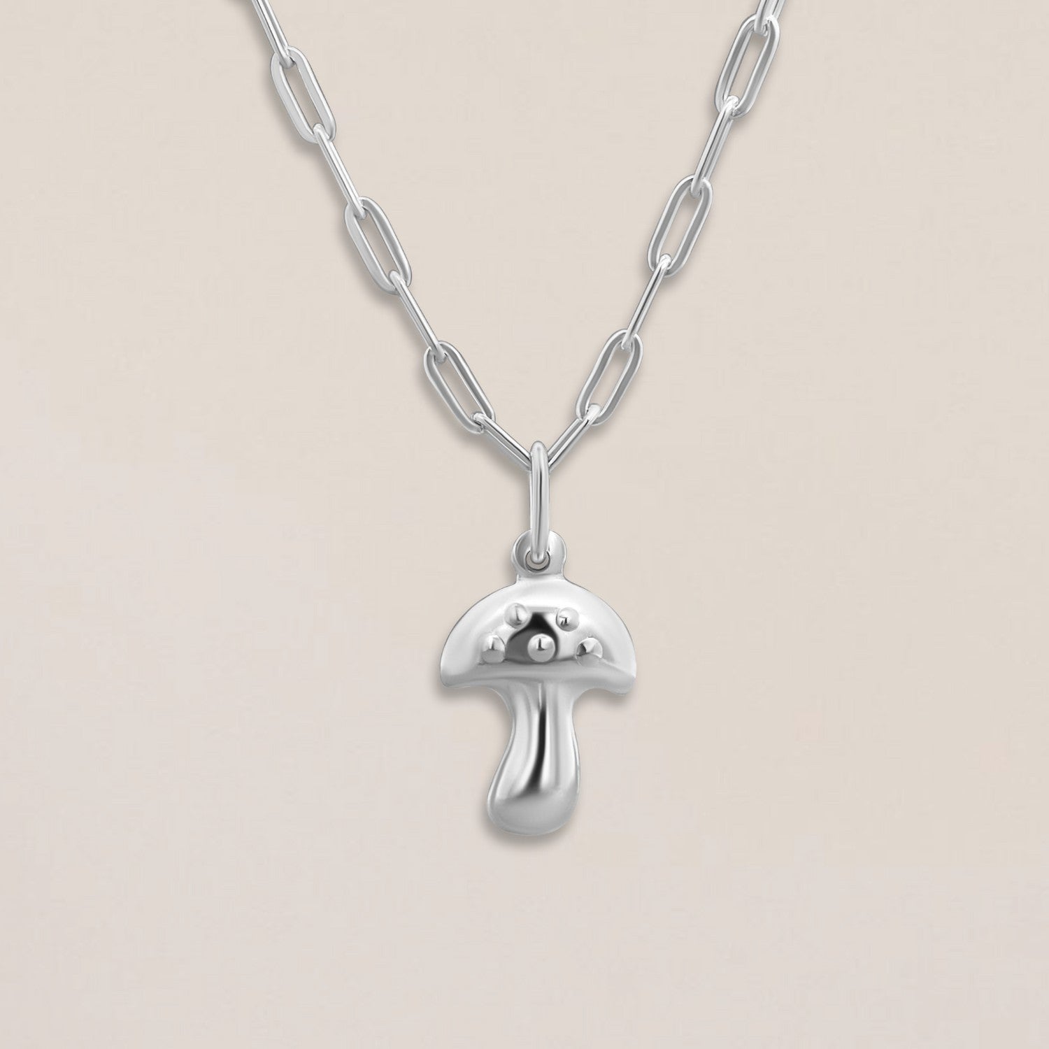 Mushroom necklace silver