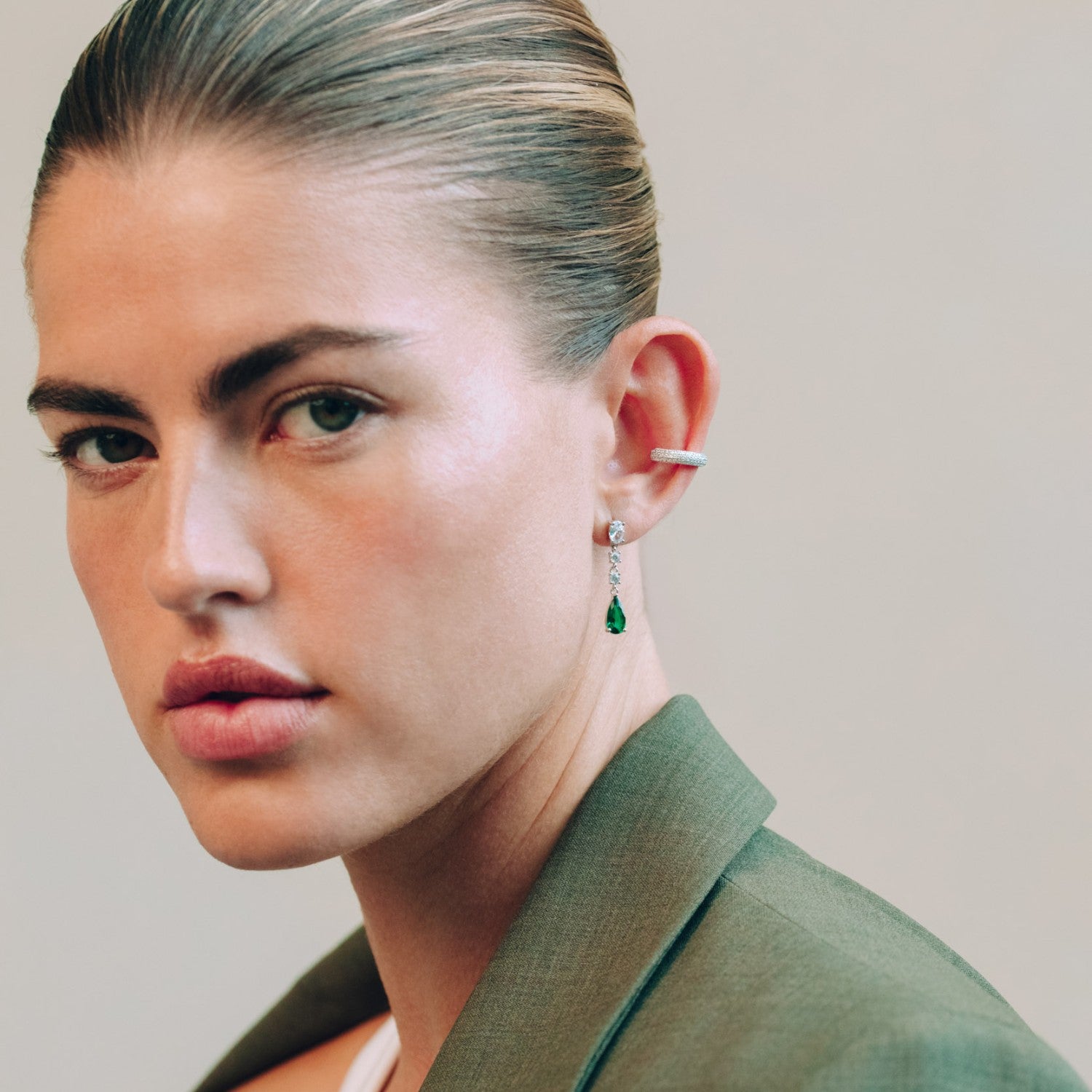 Oorbellen met steentjes groen